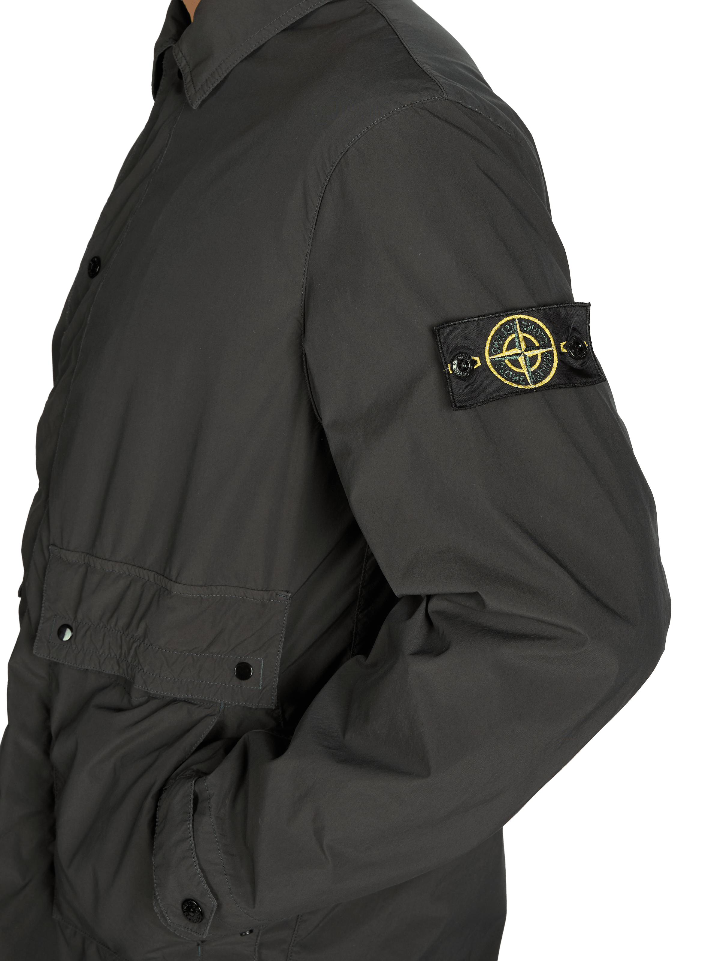 Parka mi-longue à logo STONE ISLAND Gris