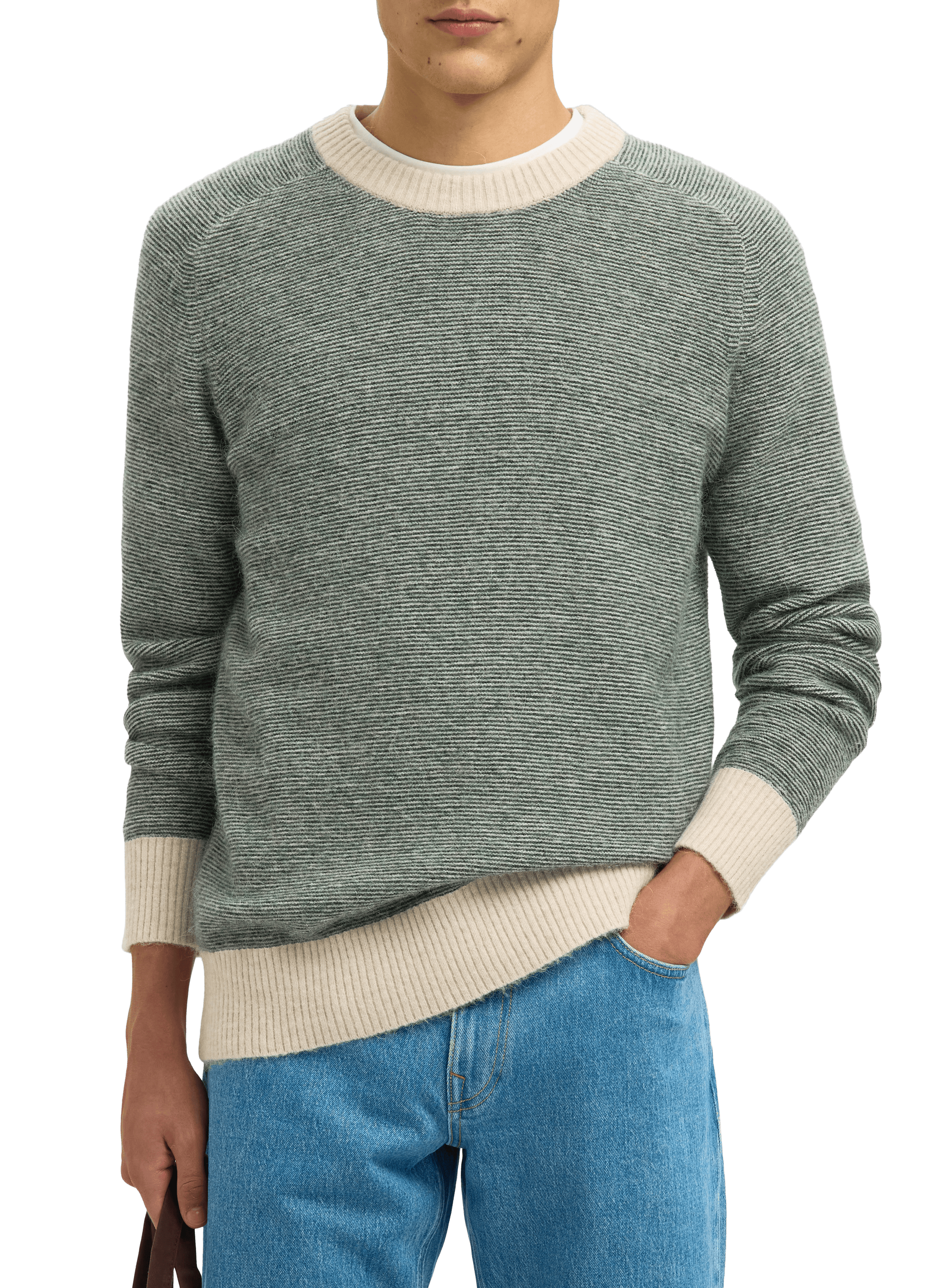 Cotton-blend jumper SELECTED Green