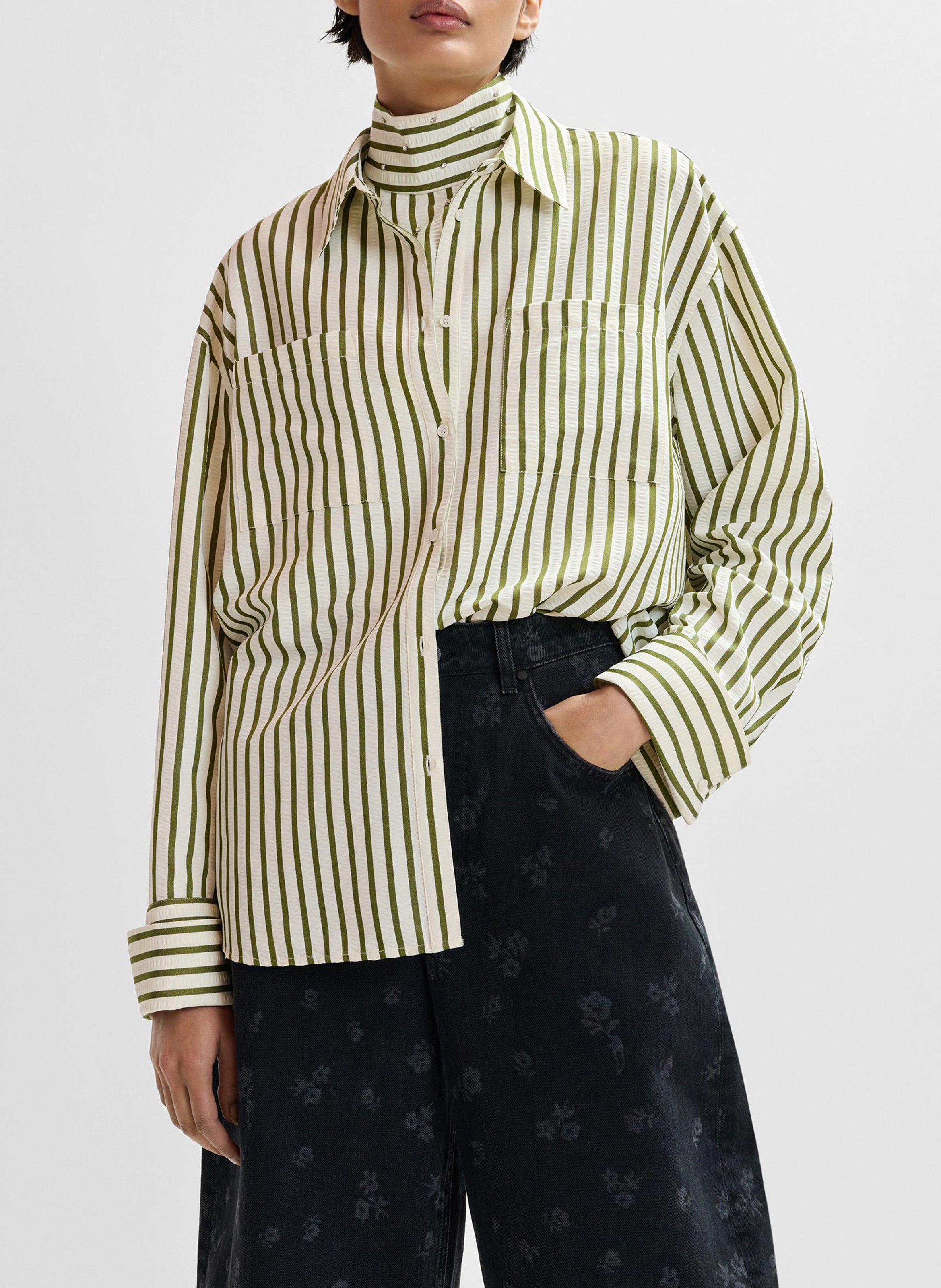 Chemise oversize à rayures Janna ESSENTIEL ANTWERP Blanc