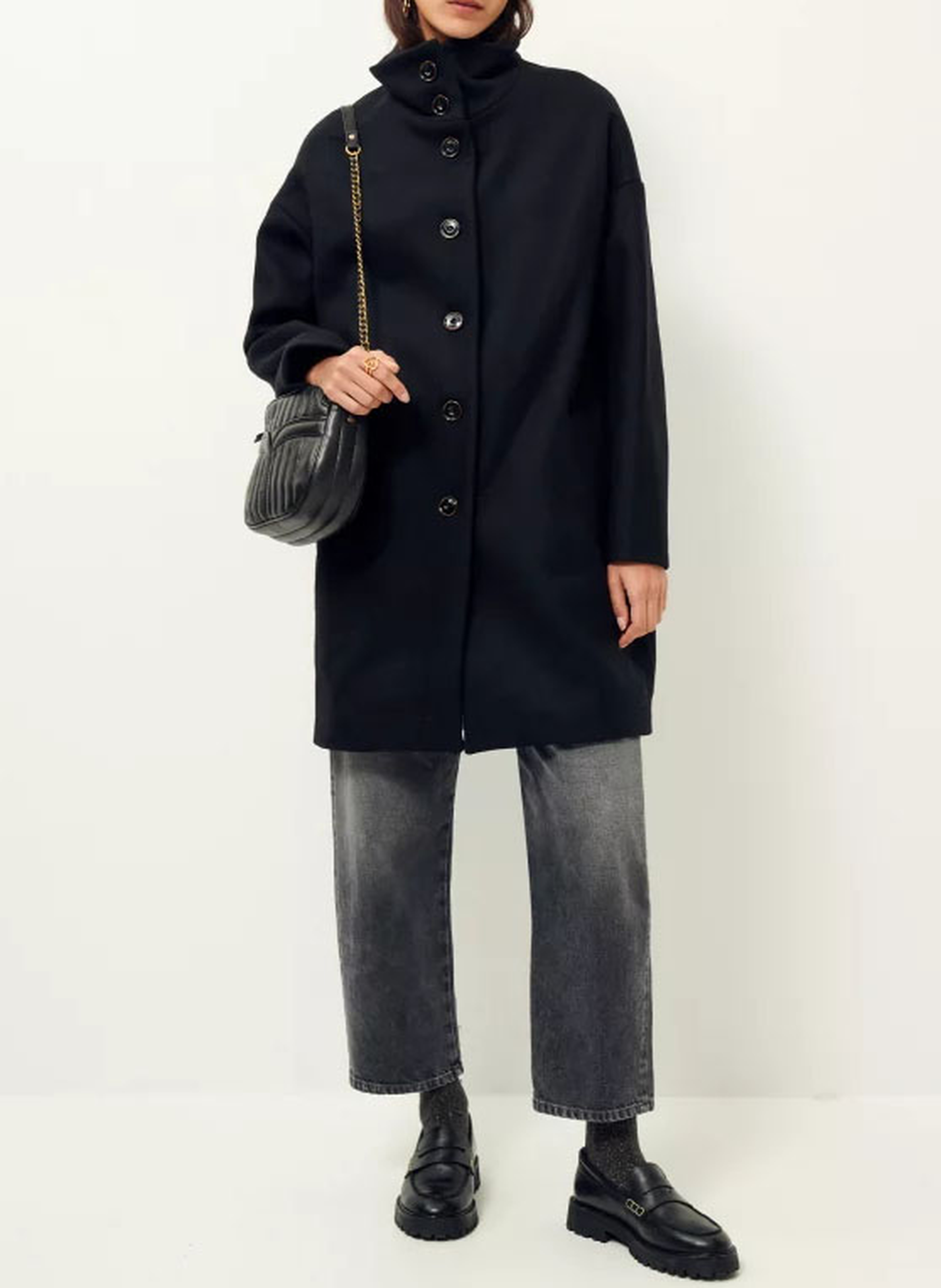 Manteau col montant en laine mélangée paradise SESSUN Noir