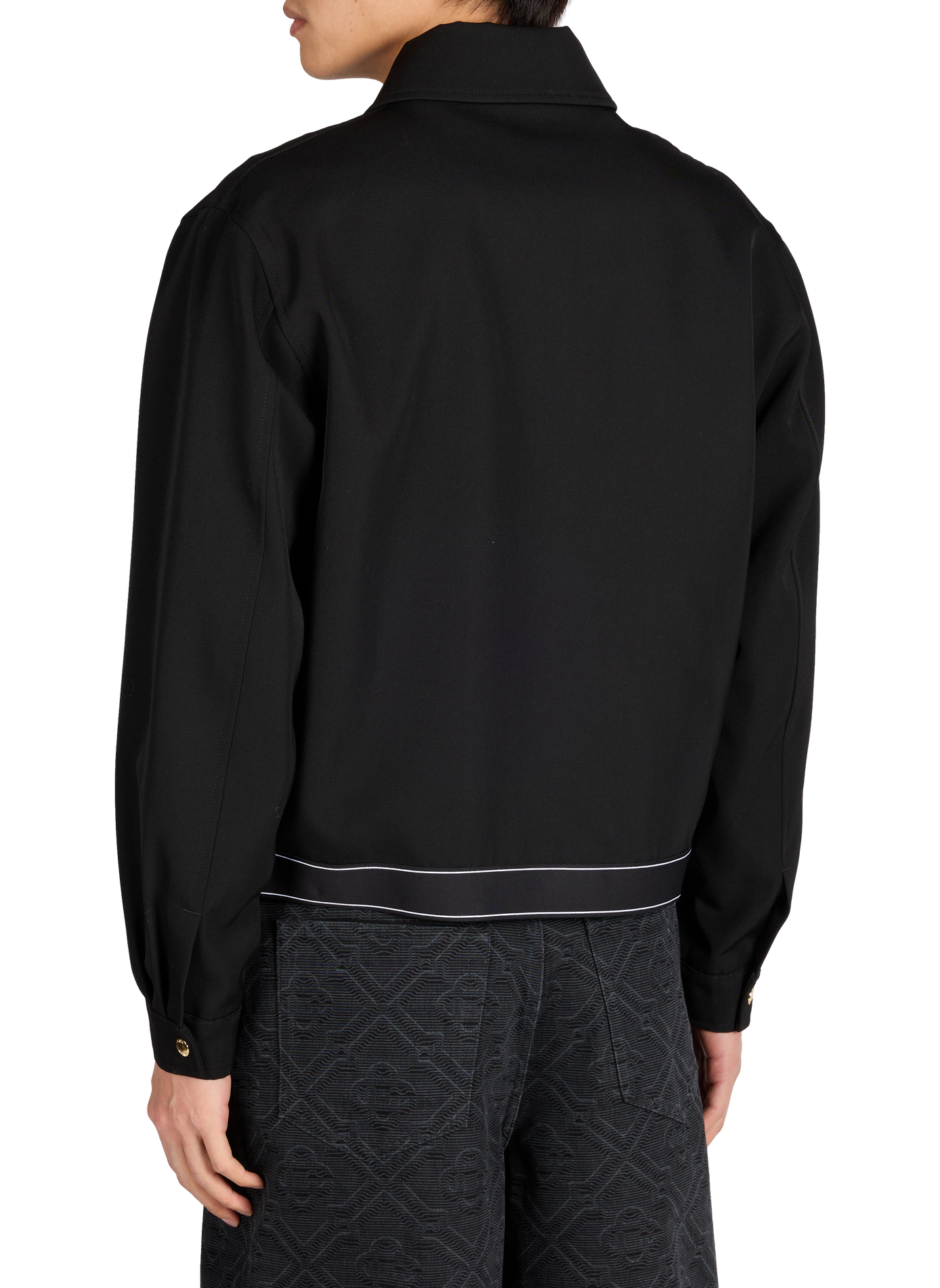 Veste droite à col classique en laine CASABLANCA PARIS Noir