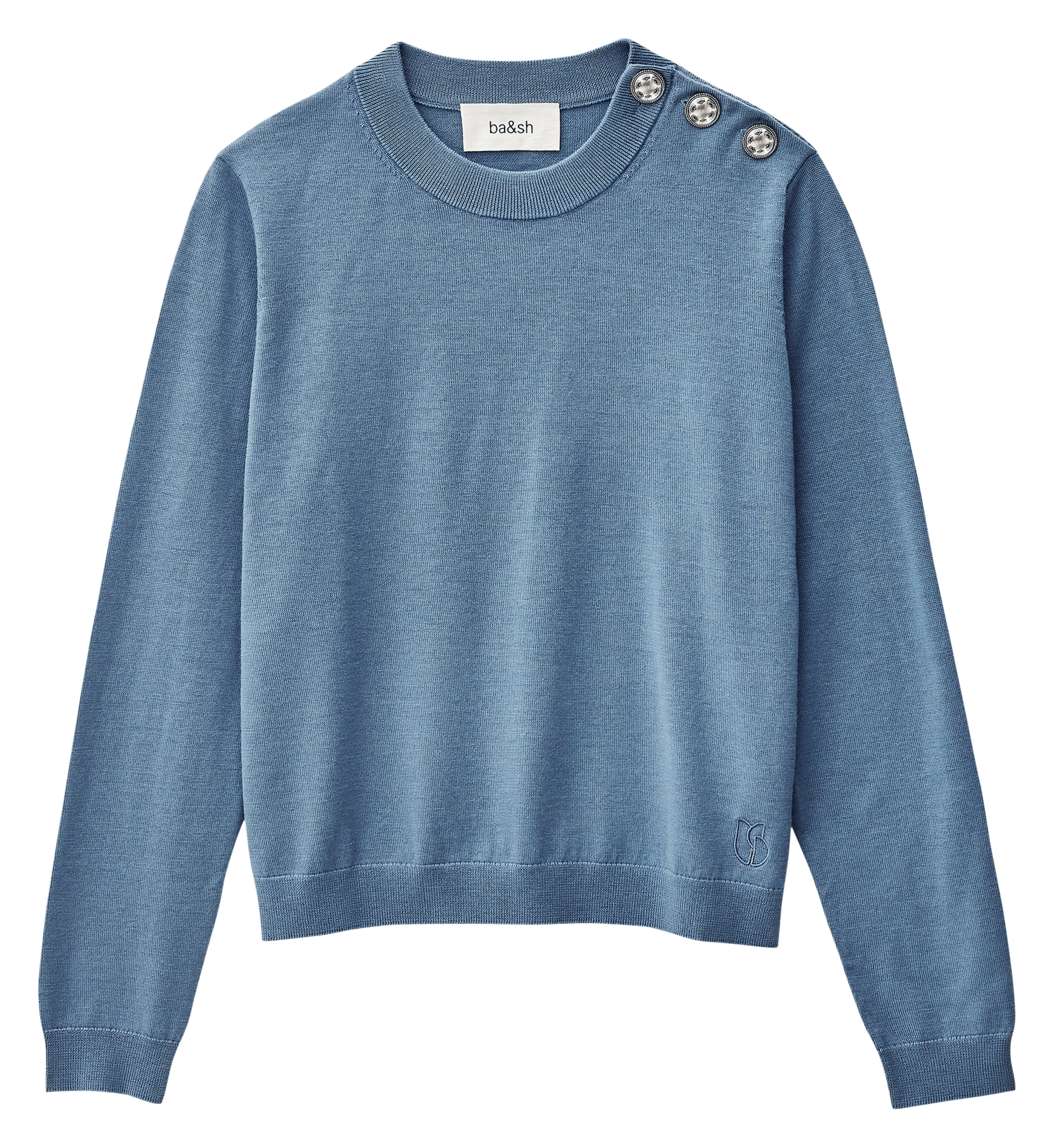 Pull droit col rond en laine byleil BA&SH Bleu