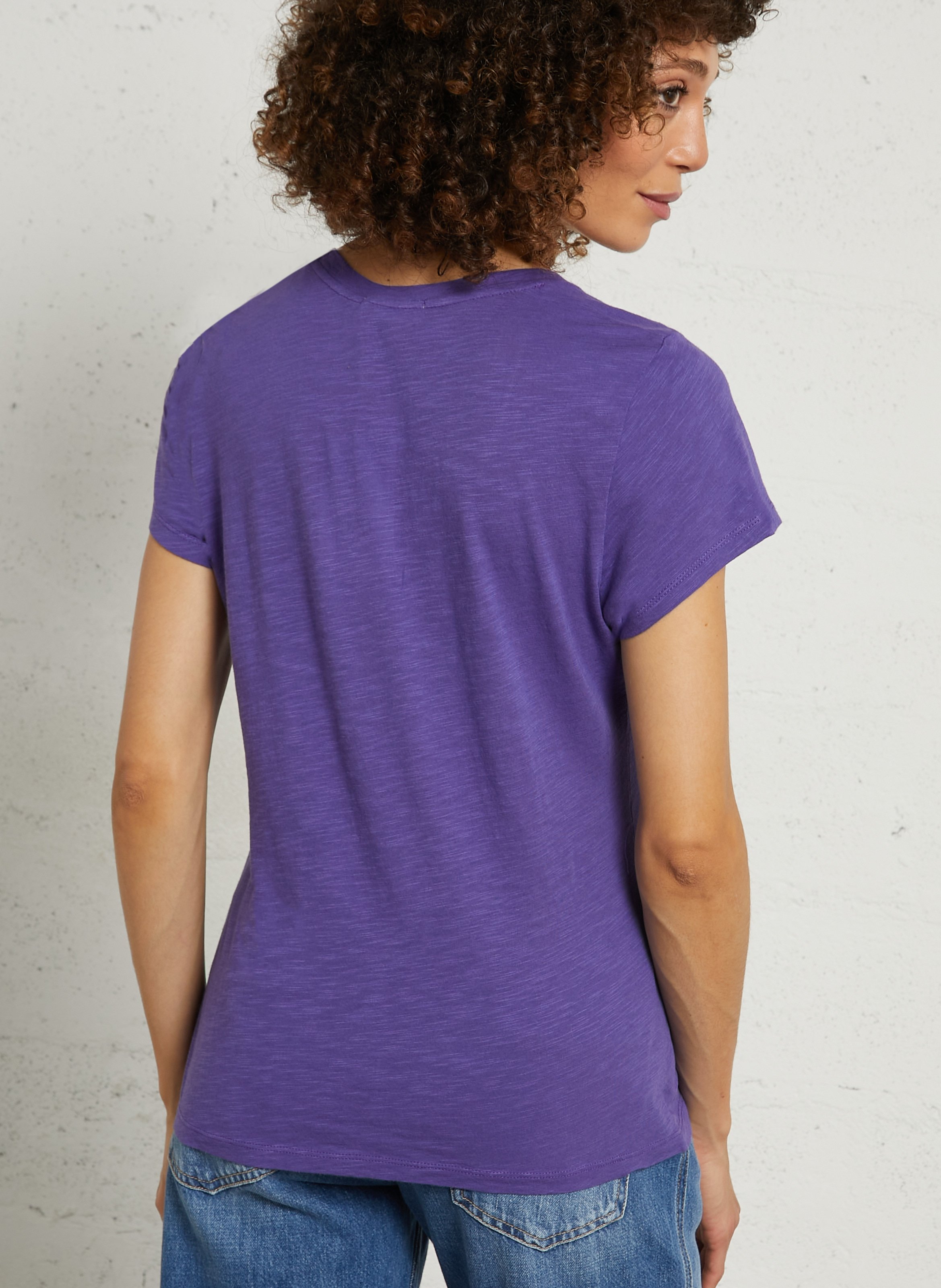 Tee-shirt col rond en coton mélangé jacksonville AMERICAN VINTAGE Violet