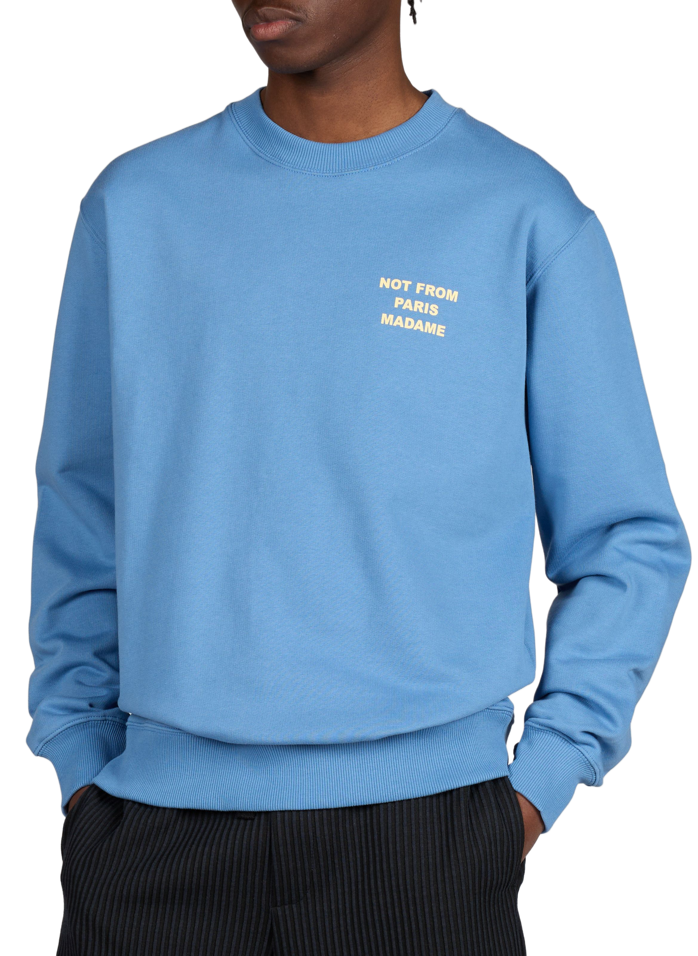 Sweat brodé au dos en coton DROLE DE MONSIEUR Bleu