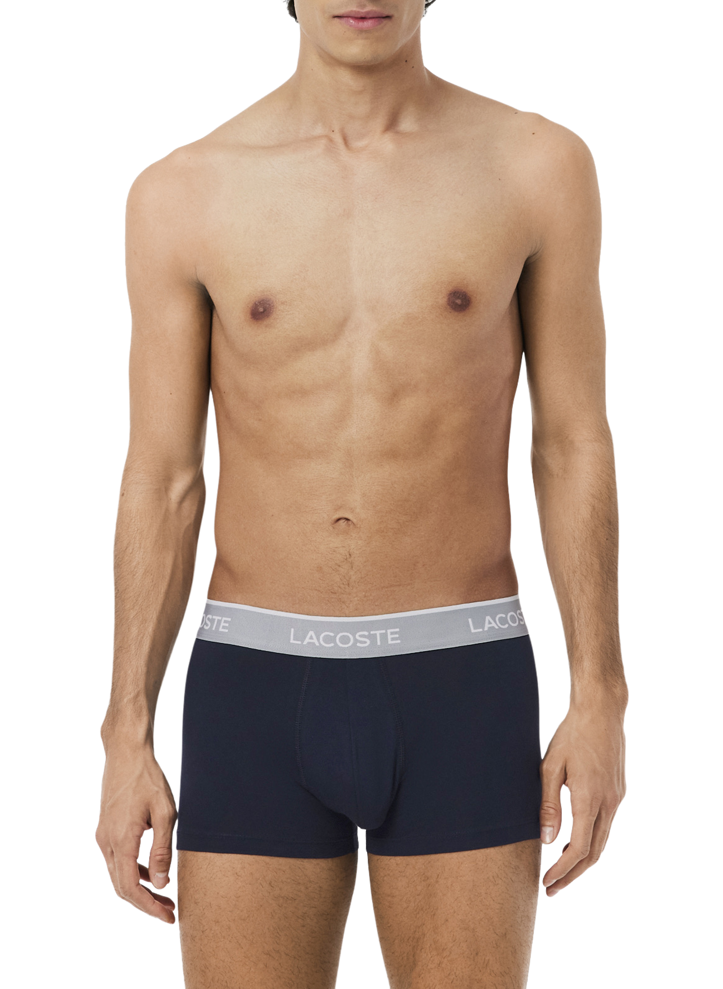 Lot de 3 boxers en coton mélangé LACOSTE Bleu