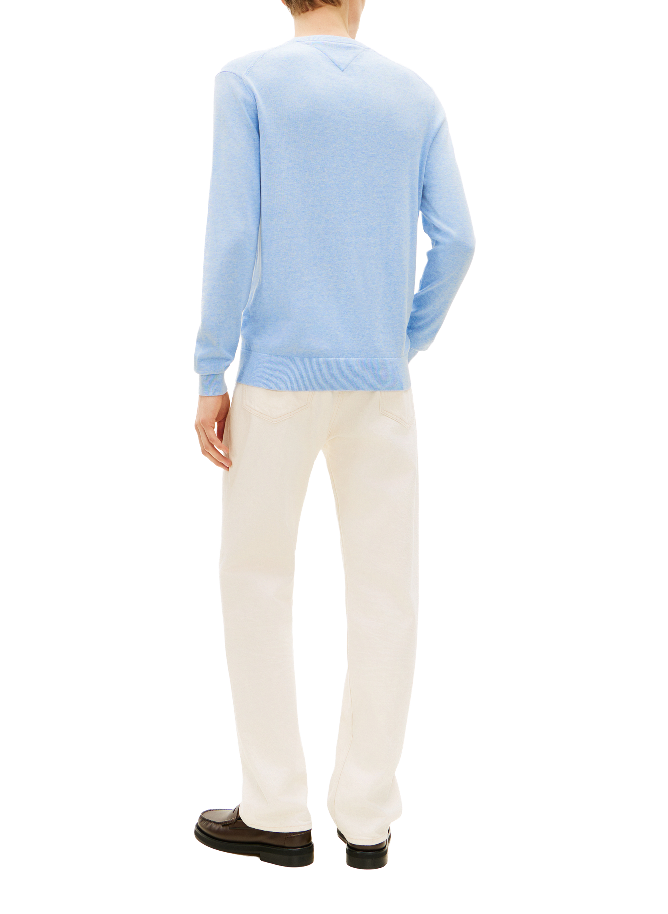 Cotton sweater with embroidered flag TOMMY HILFIGER Blue