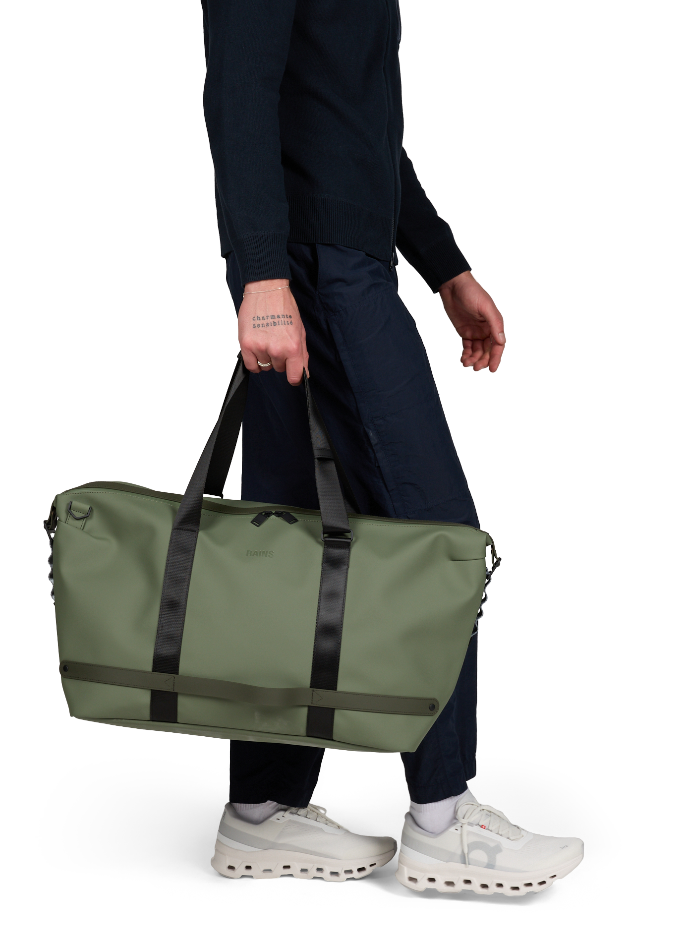 Waterproof OTG weekend bag RAINS Green