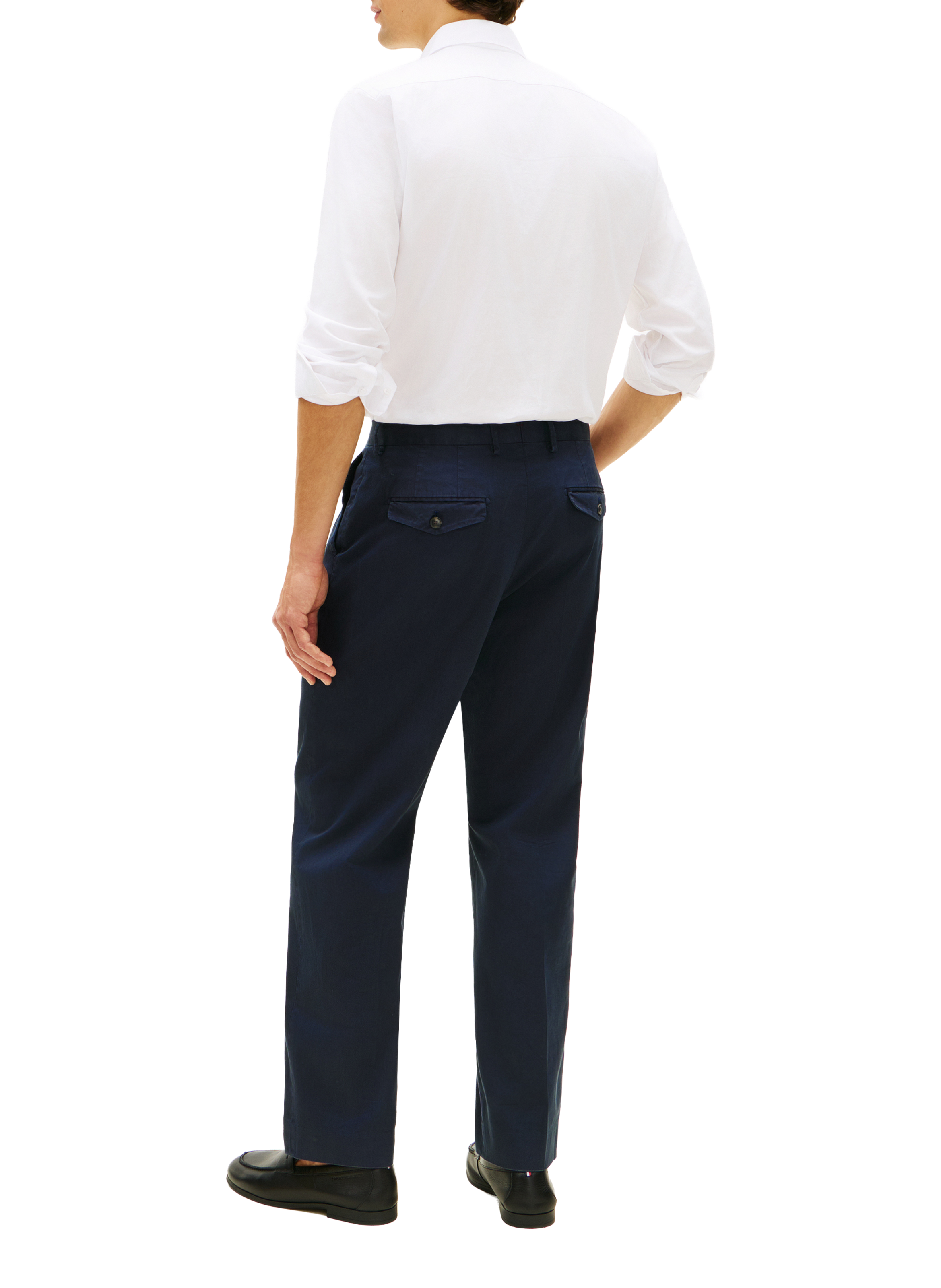 Pantalon droit New York Label en coton mélangé TOMMY HILFIGER Bleu