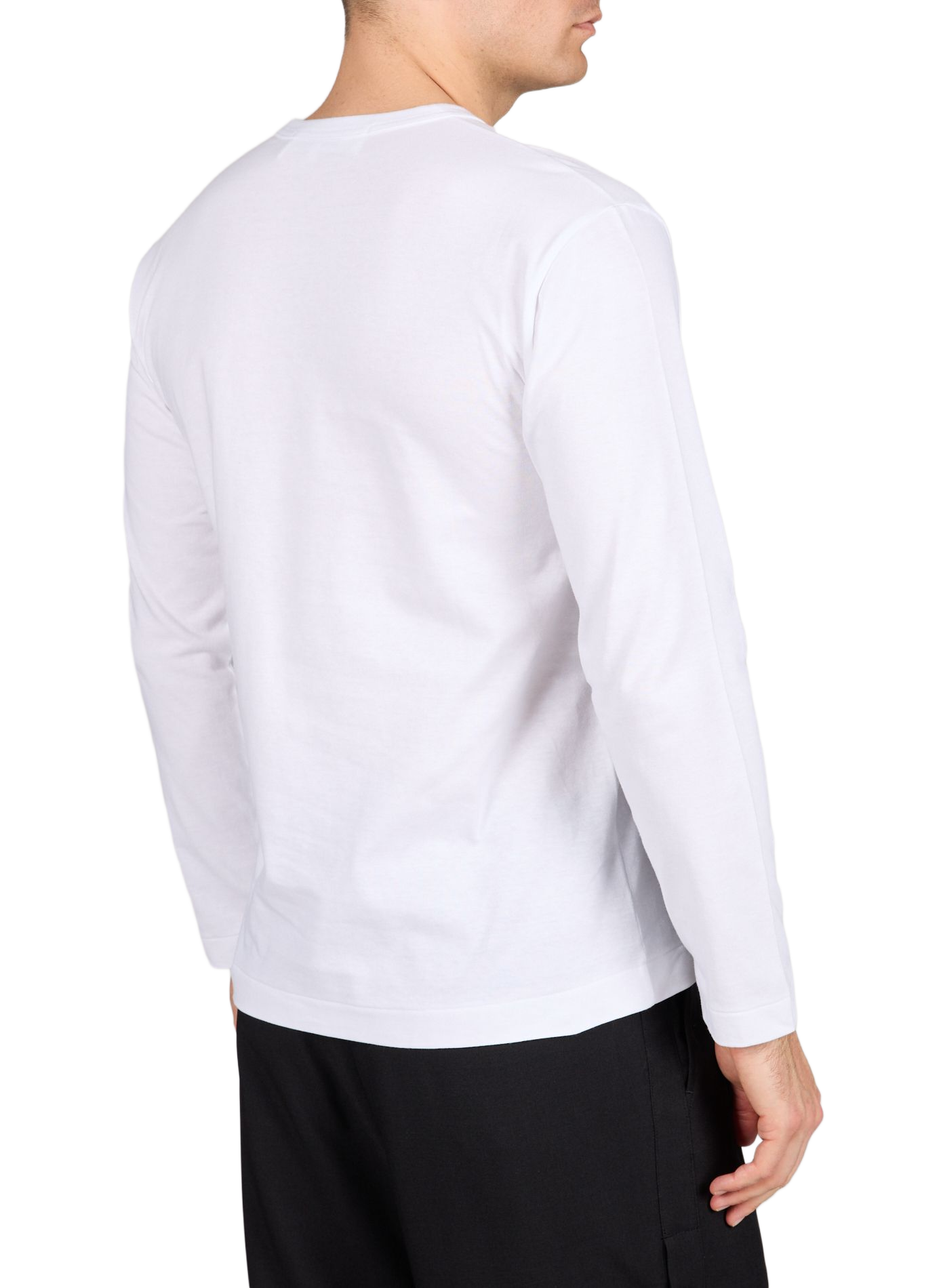 Straight round neck embroidered cotton t-shirt COMME DES GARCONS PLAY White