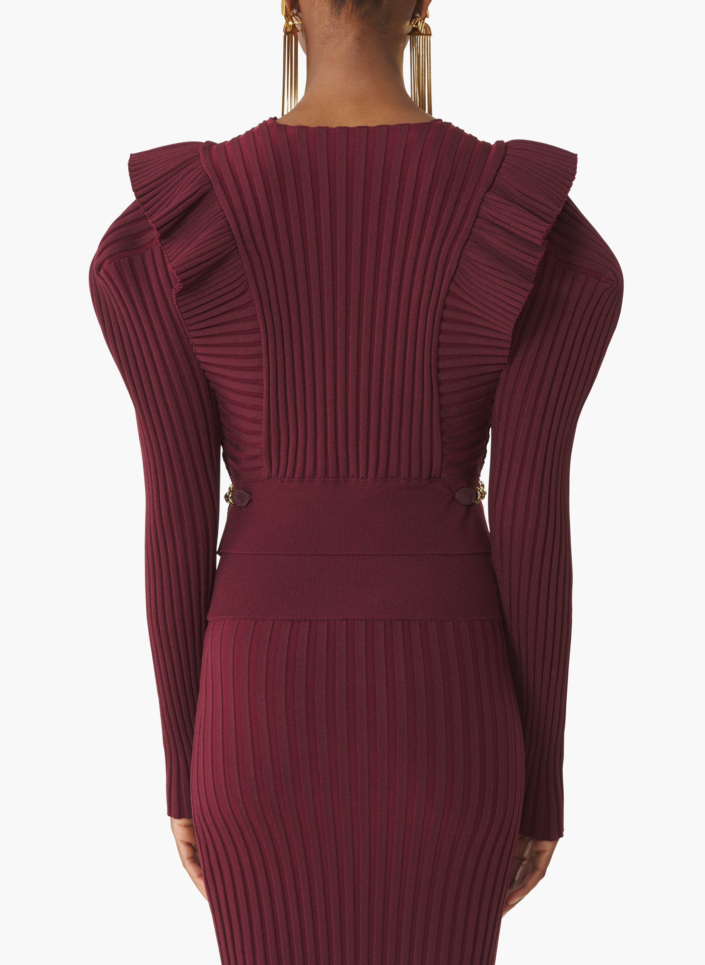 Pull à plastron en viscose LANVIN Rouge