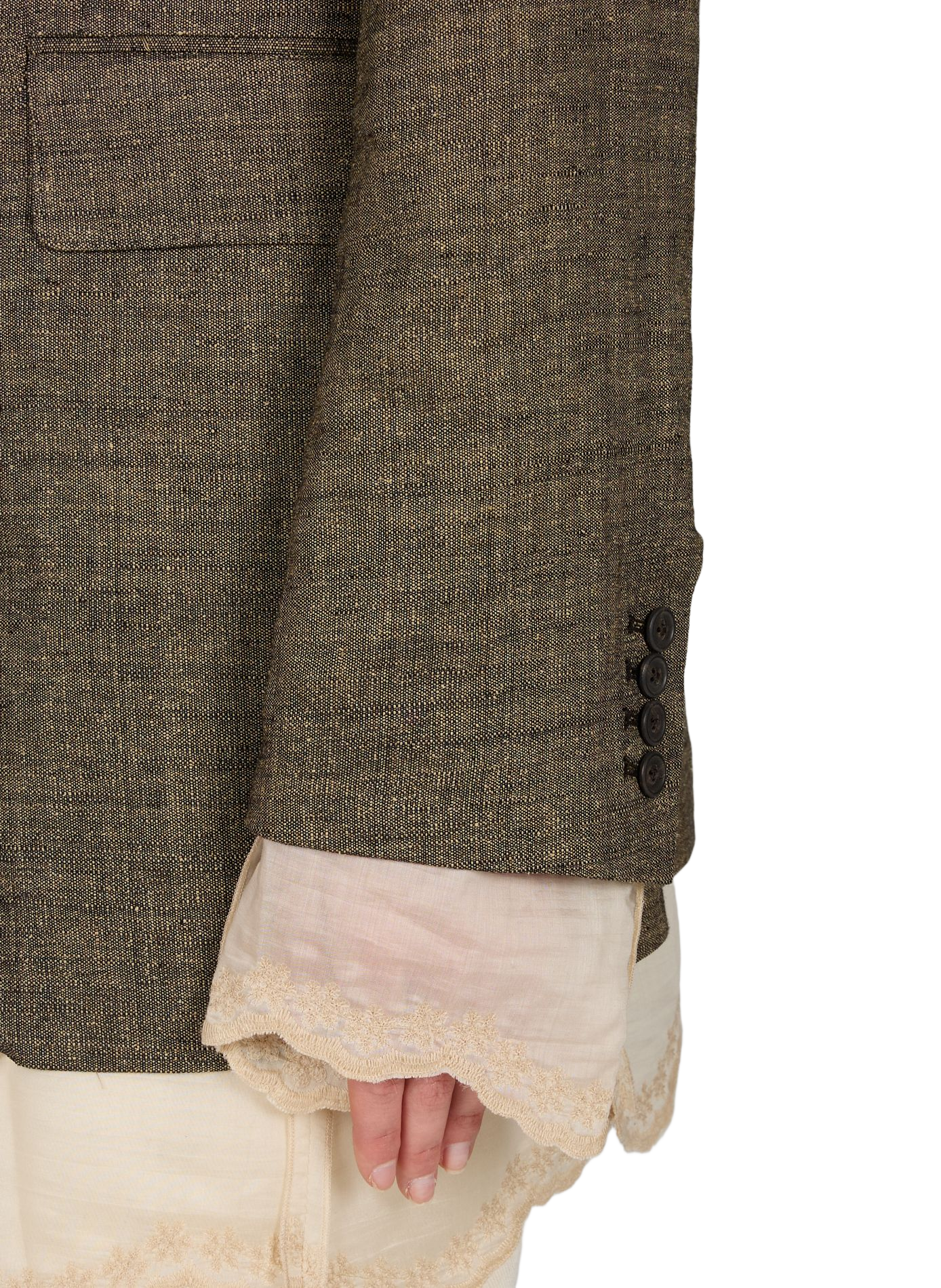 Blazer col tailleur en lin mélangé OUR LEGACY Beige