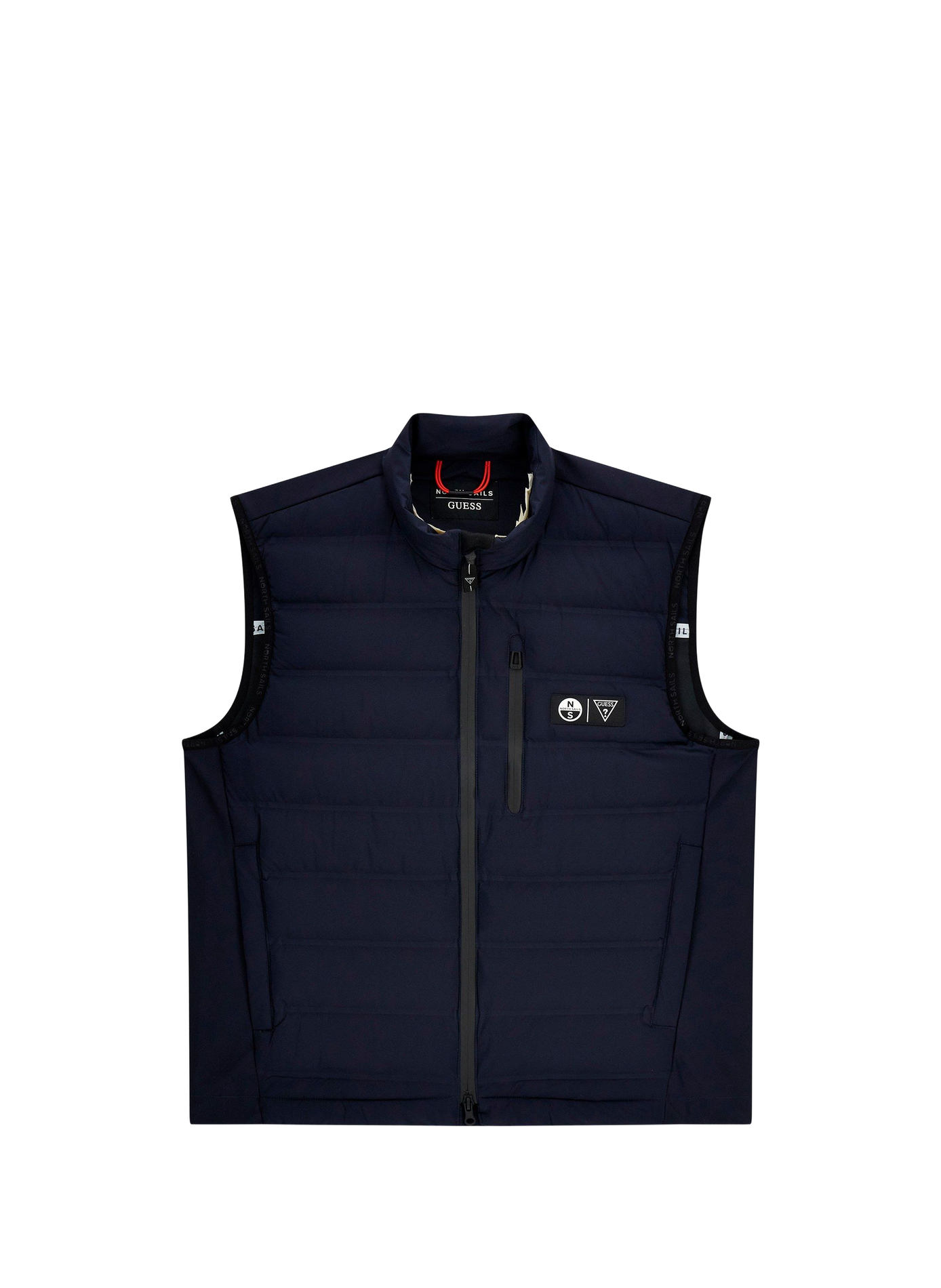 Quilted sleeveless windbreaker vest GUESS Blue