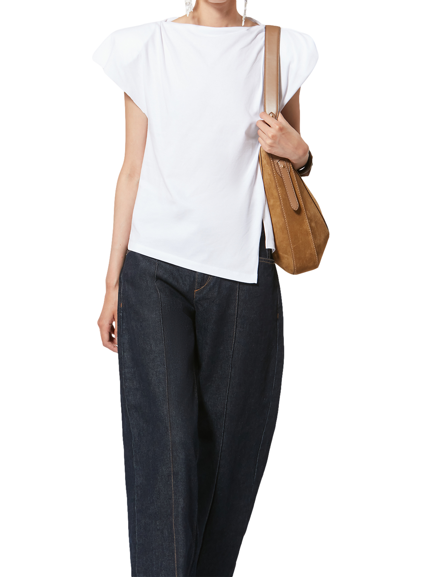 Asymmetric organic cotton Sebani T-shirt ISABEL MARANT White