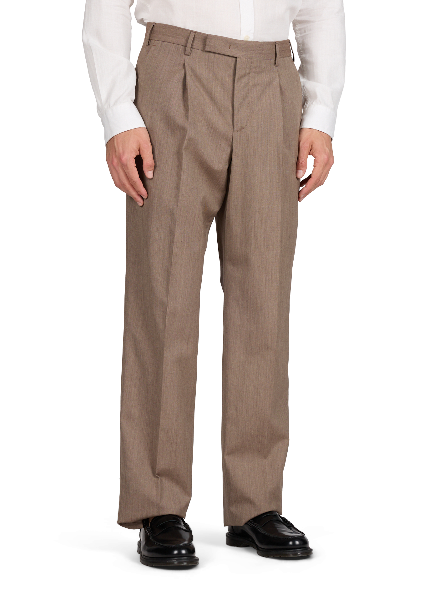 Pleated trousers in cotton and virgin wool PT01 No Color