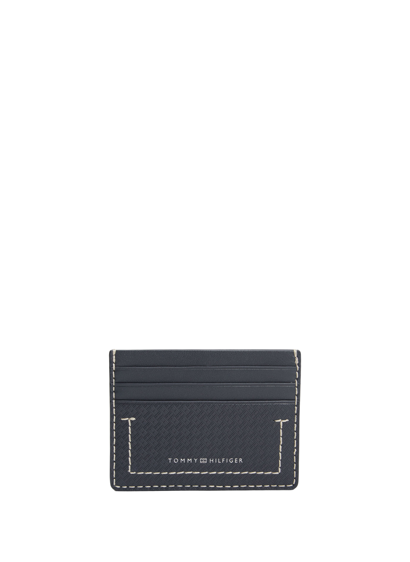 Textured card holder with contrasting stitching TOMMY HILFIGER Blue