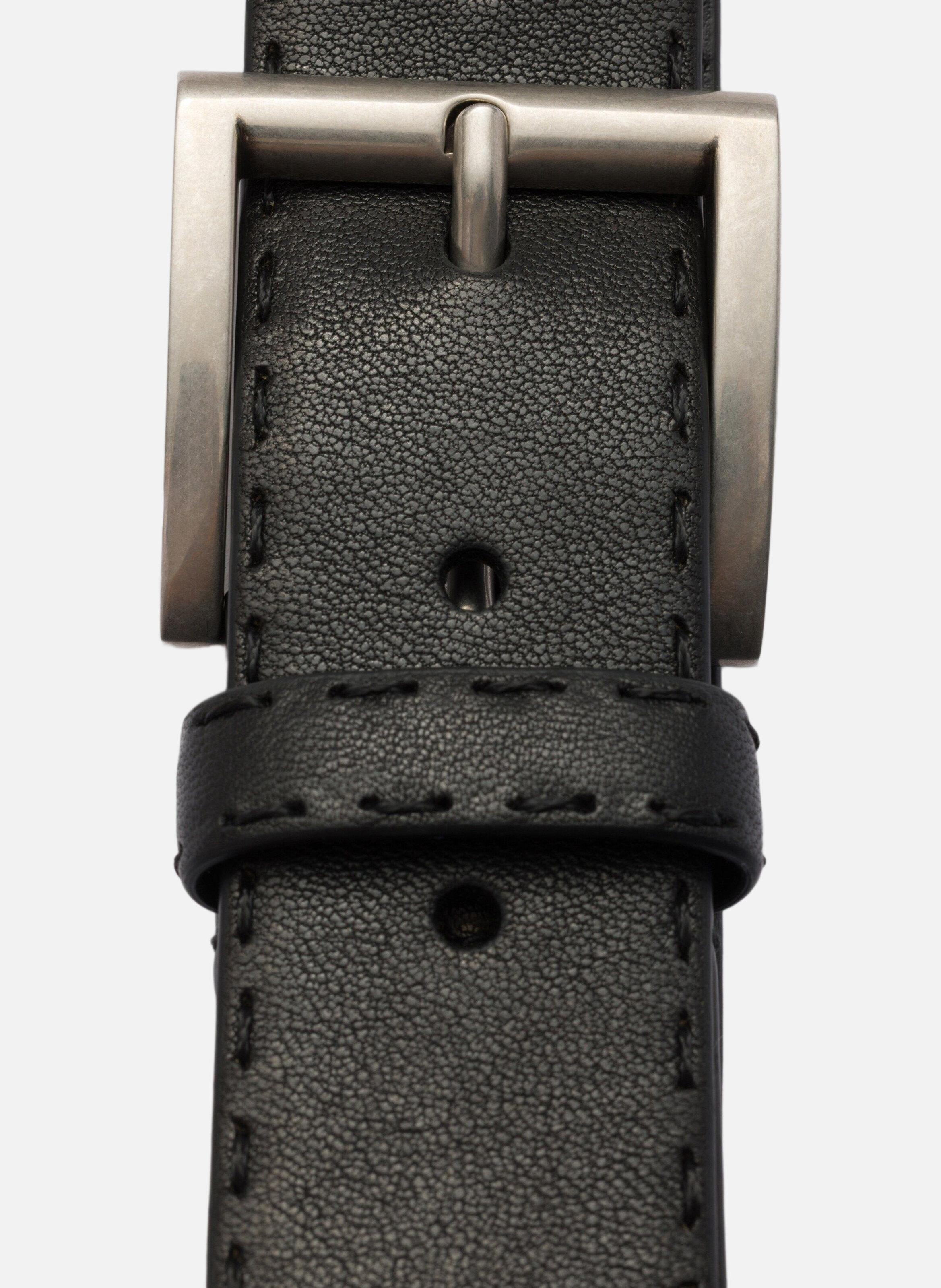 Ceinture en cuir à effet vieilli PRADA Noir