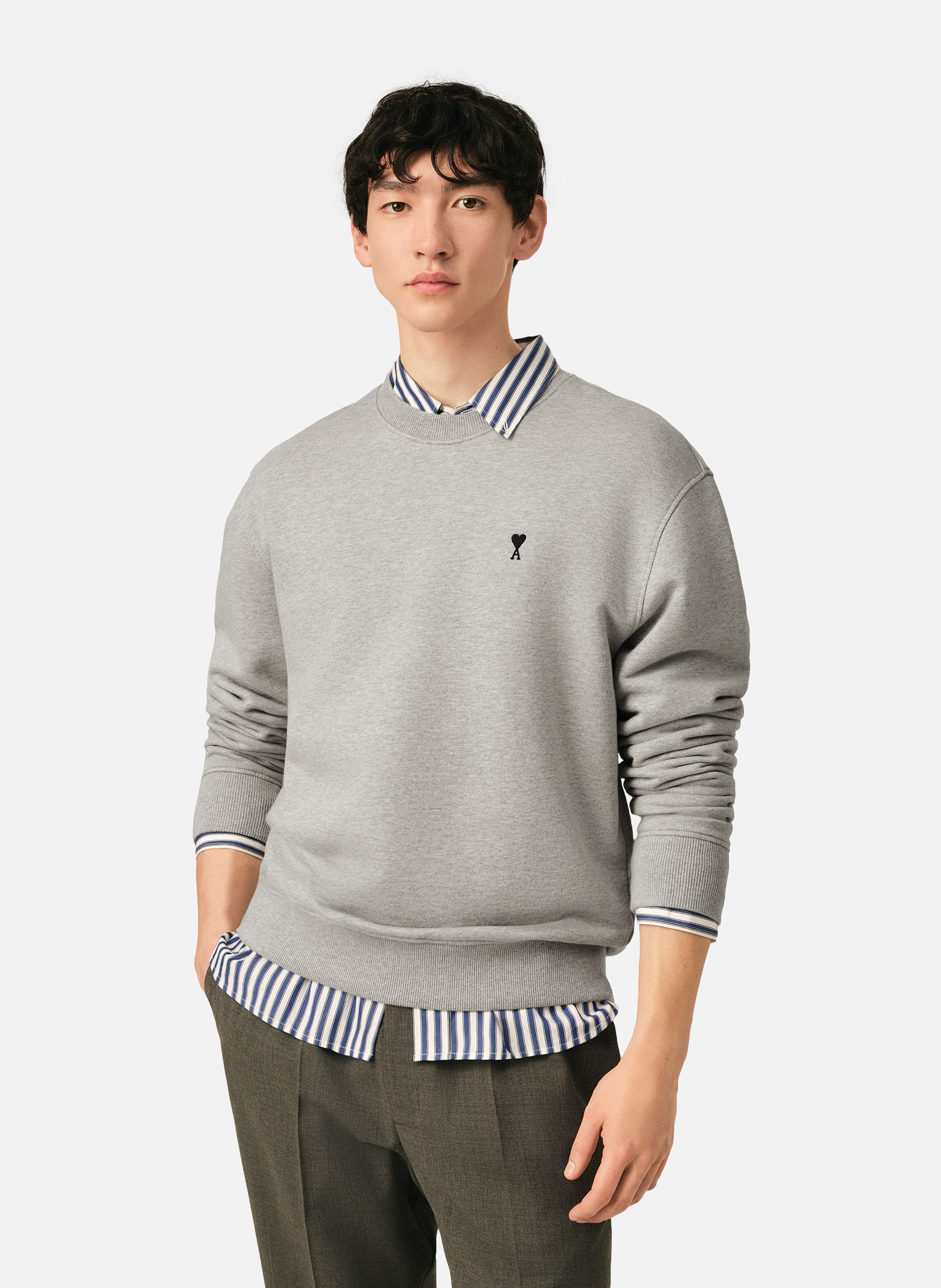 Sweatshirt en coton ami de coeur AMI PARIS Gris