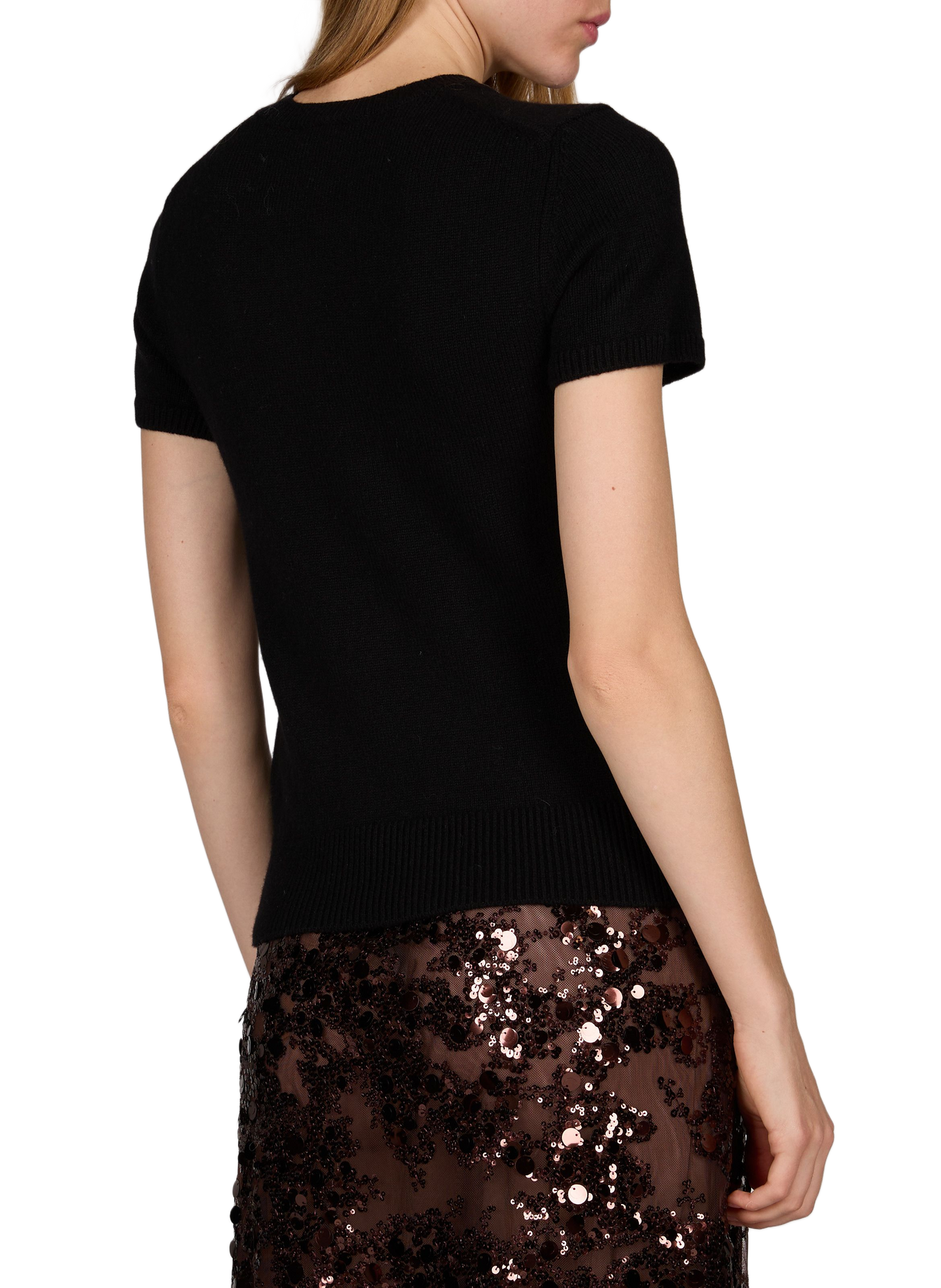Short-sleeve wool blend sweater DUNST Black