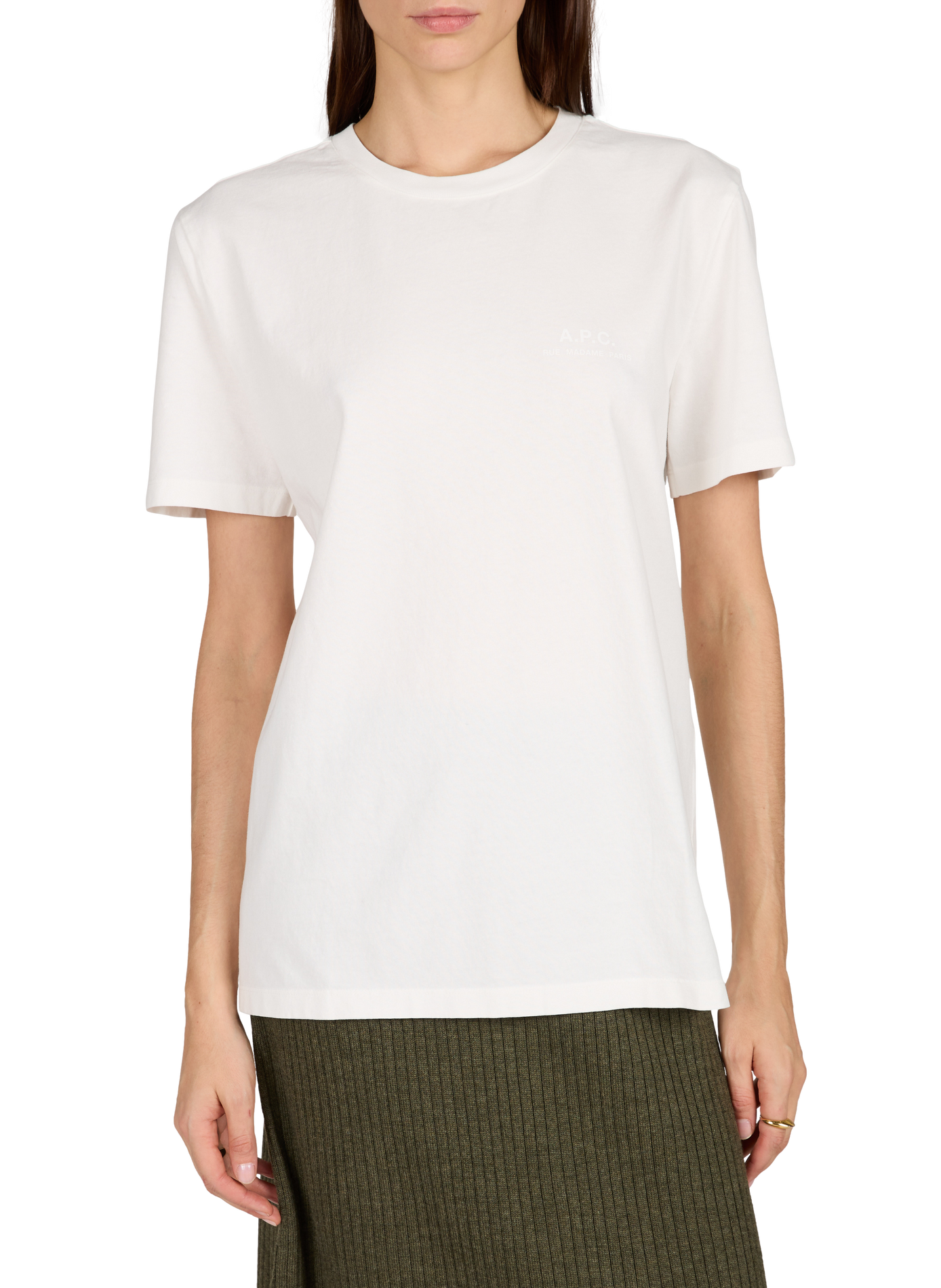 Straight fit short sleeve cotton t-shirt A.P.C. White