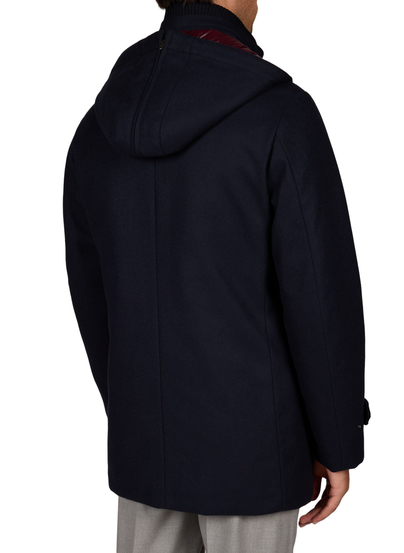 Weiter Parka mit hohem Kragen aus Wollmischung NORWEGIAN WOOL Blau