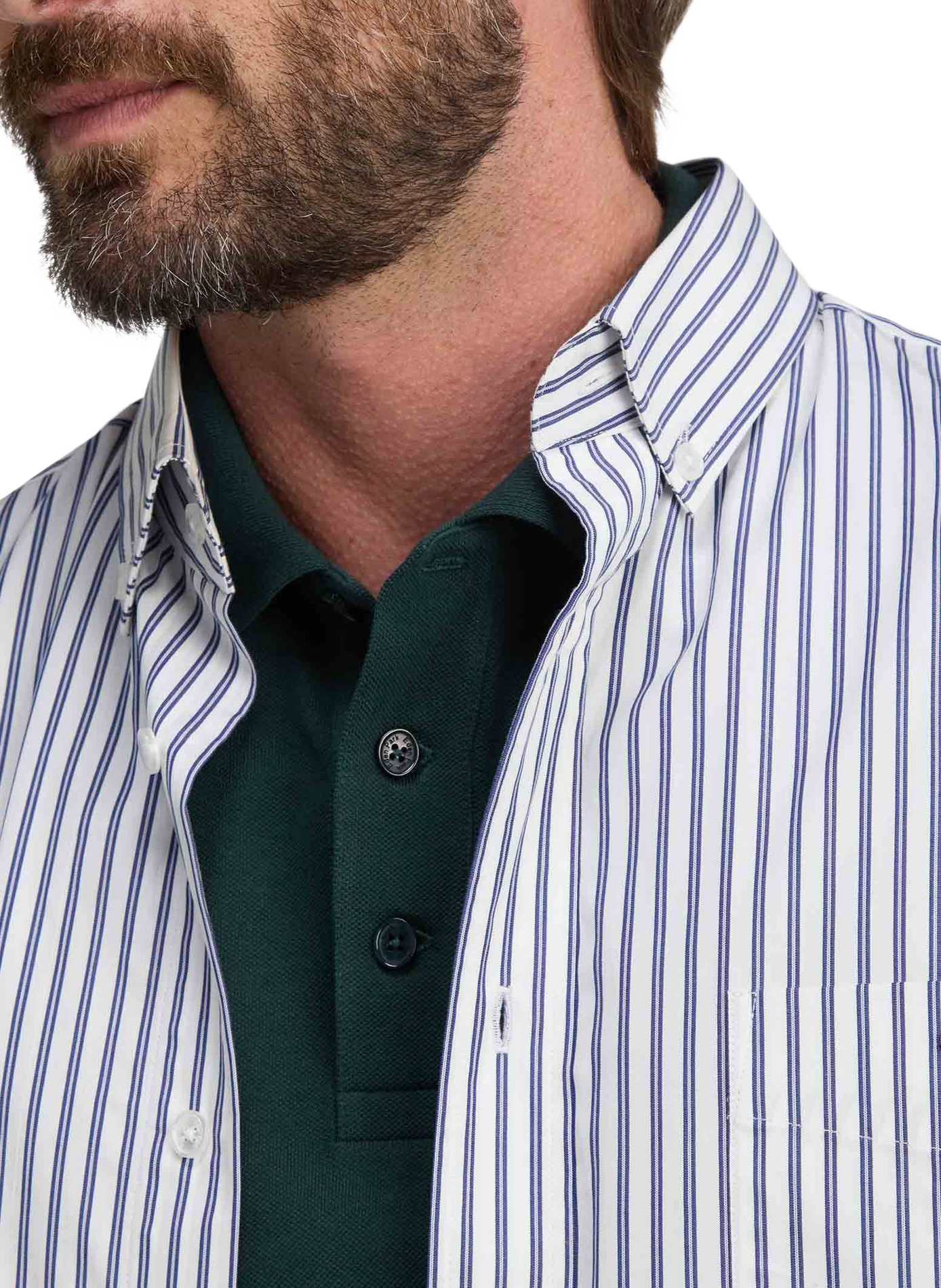 Chemise droite à rayures en coton EDEN PARK Weiss