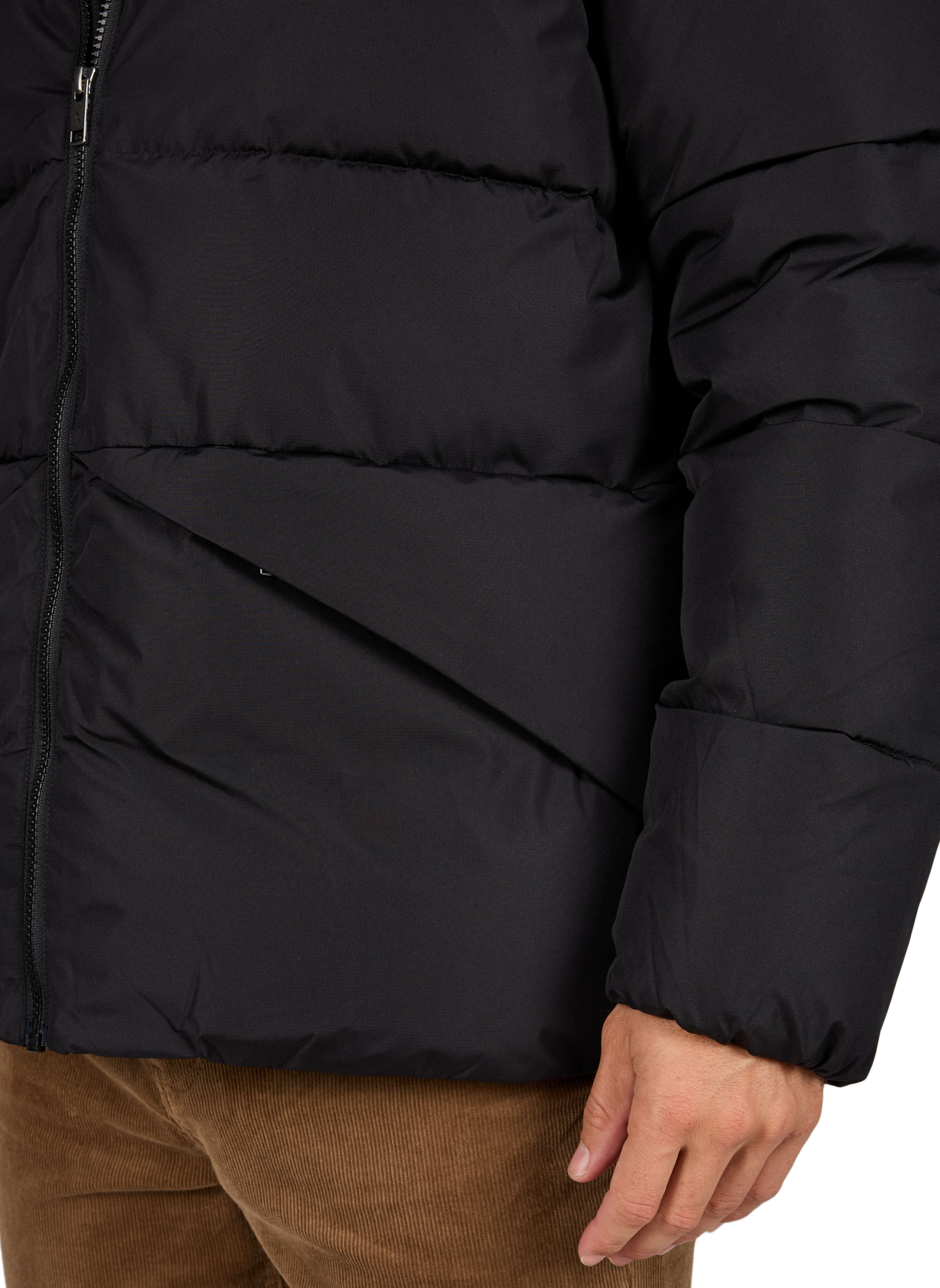 Gewatteerde jas met capuchon in effen kleur AIGLE Zwart