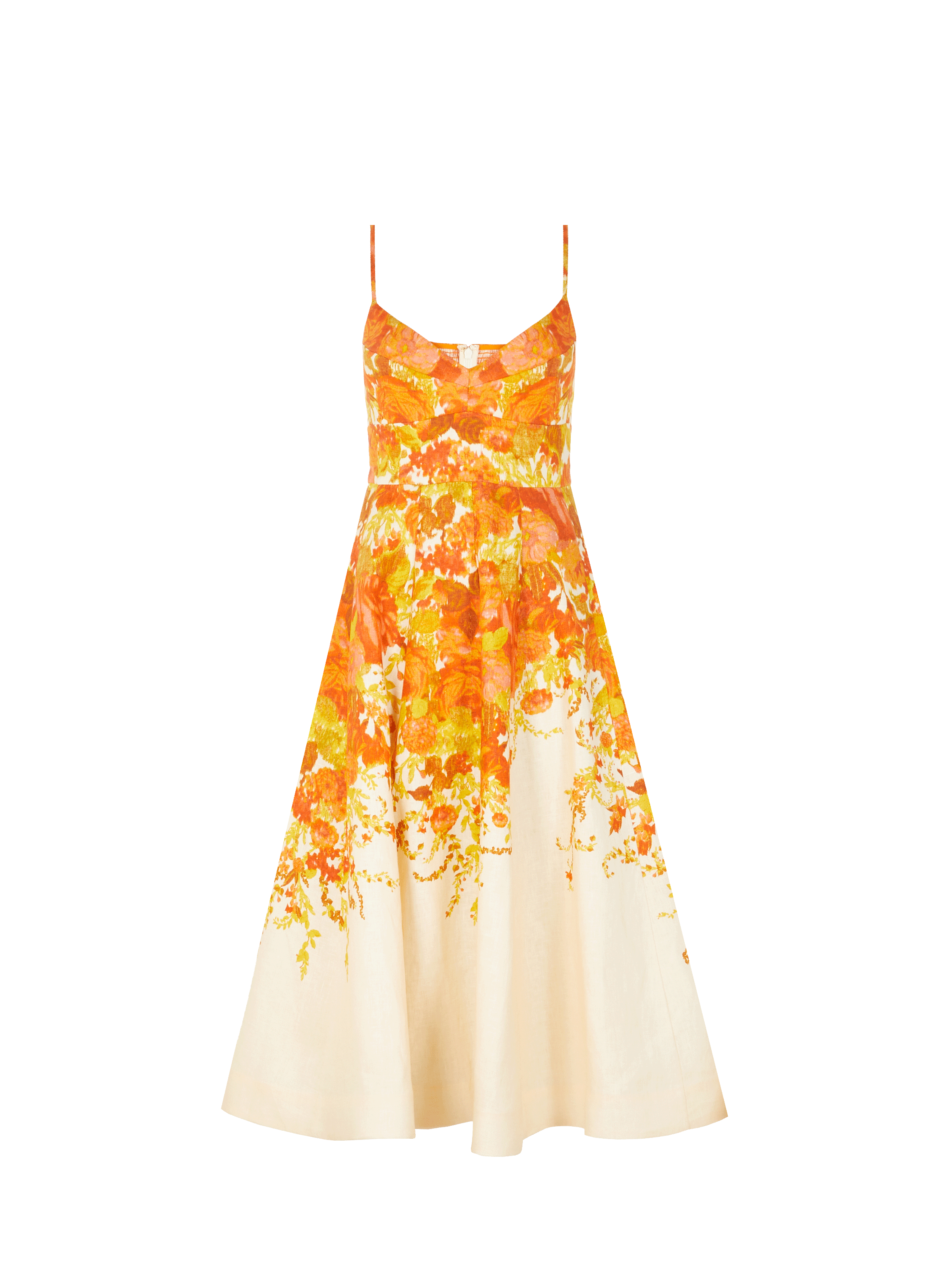 Robe midi à imprimé en lin