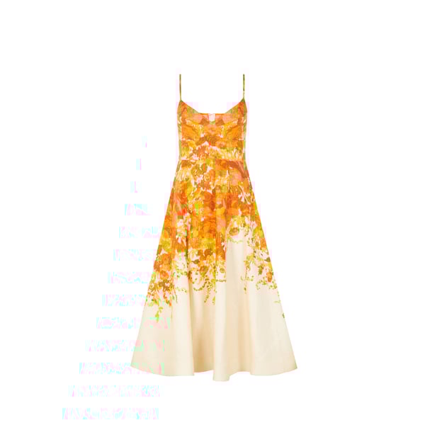 Robe midi à imprimé en lin