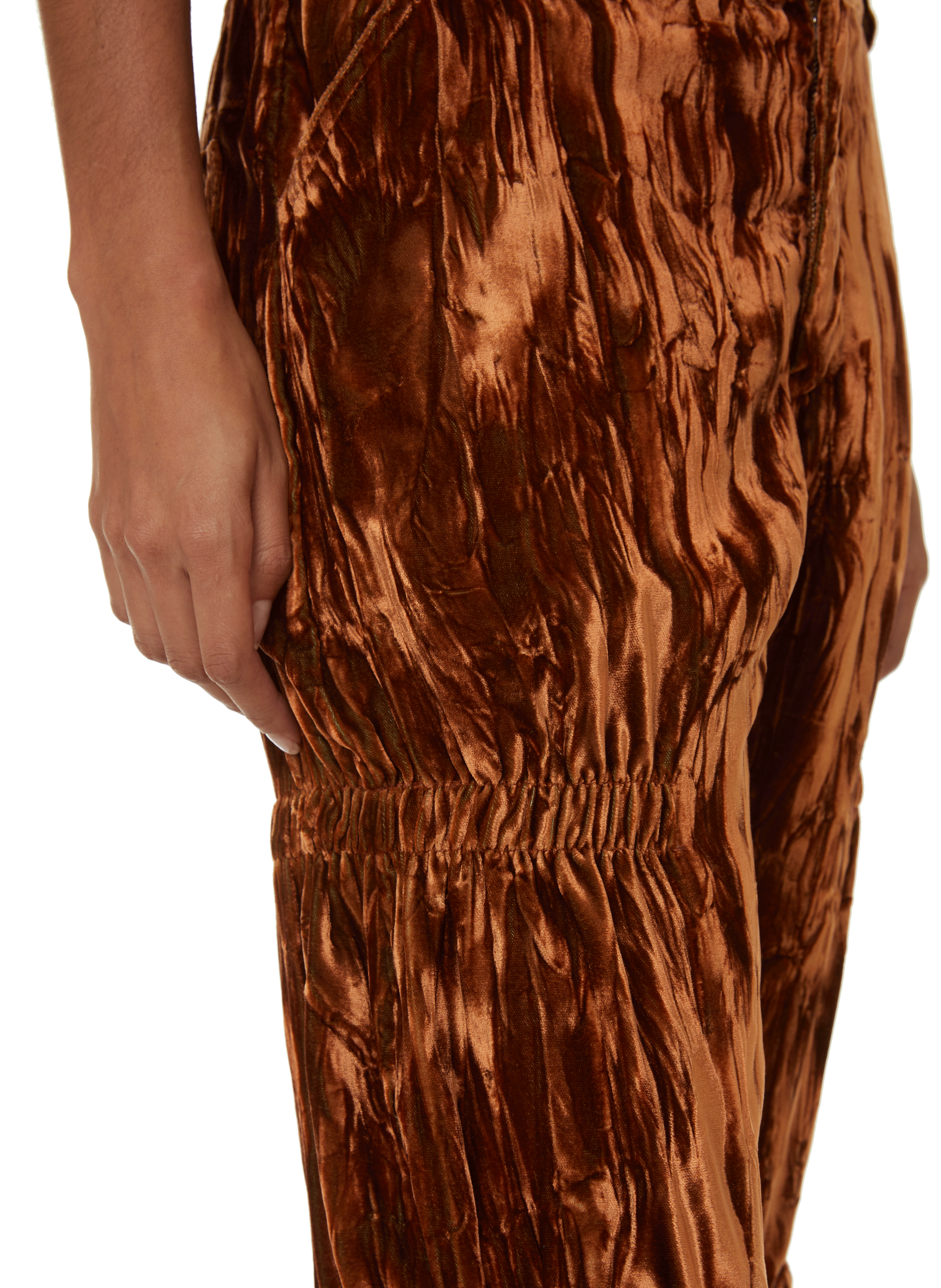 Pantalon en velours satiné COLLINA STRADA Marron