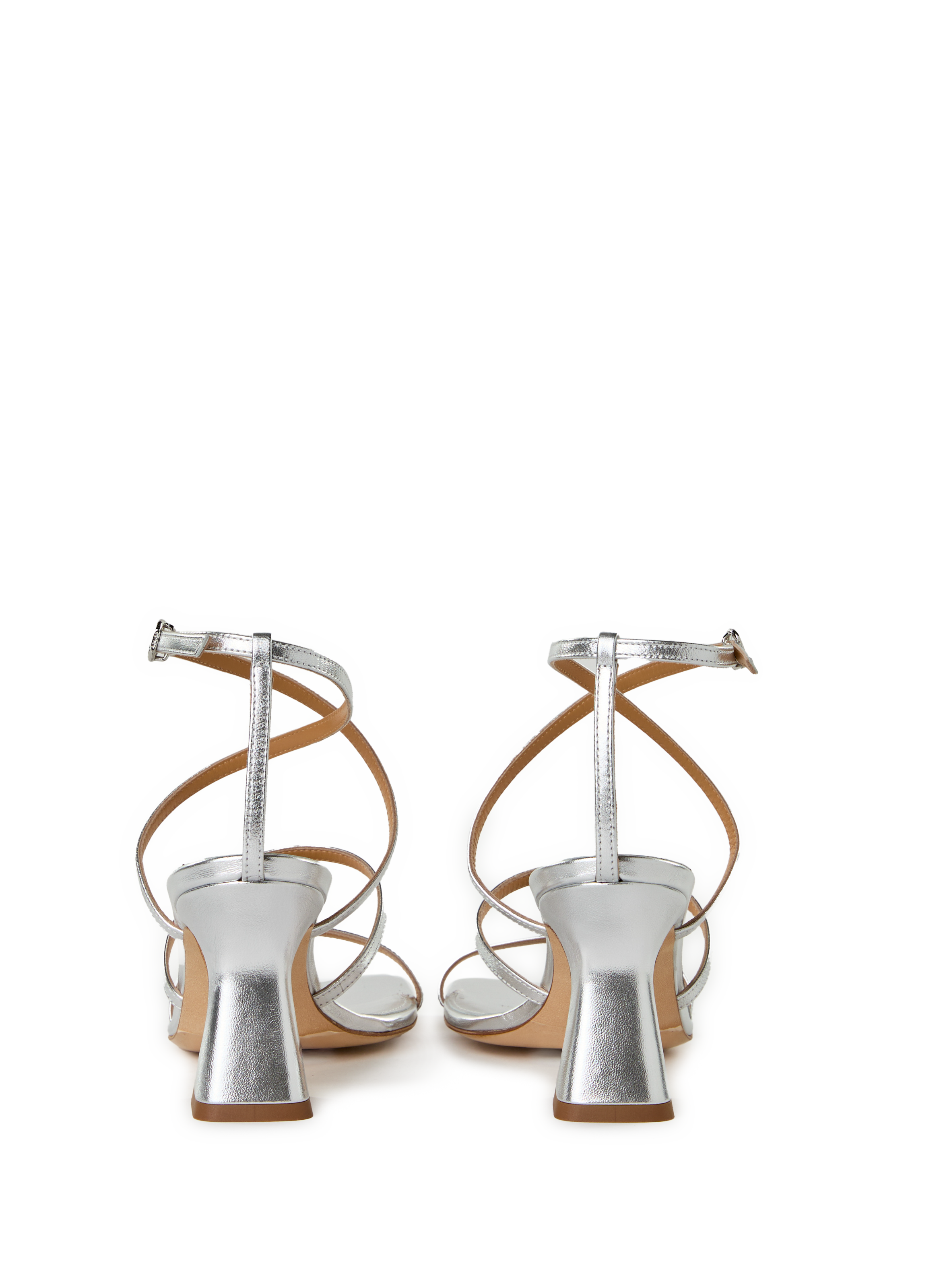 Heeled leather sandals AEYDE Silver