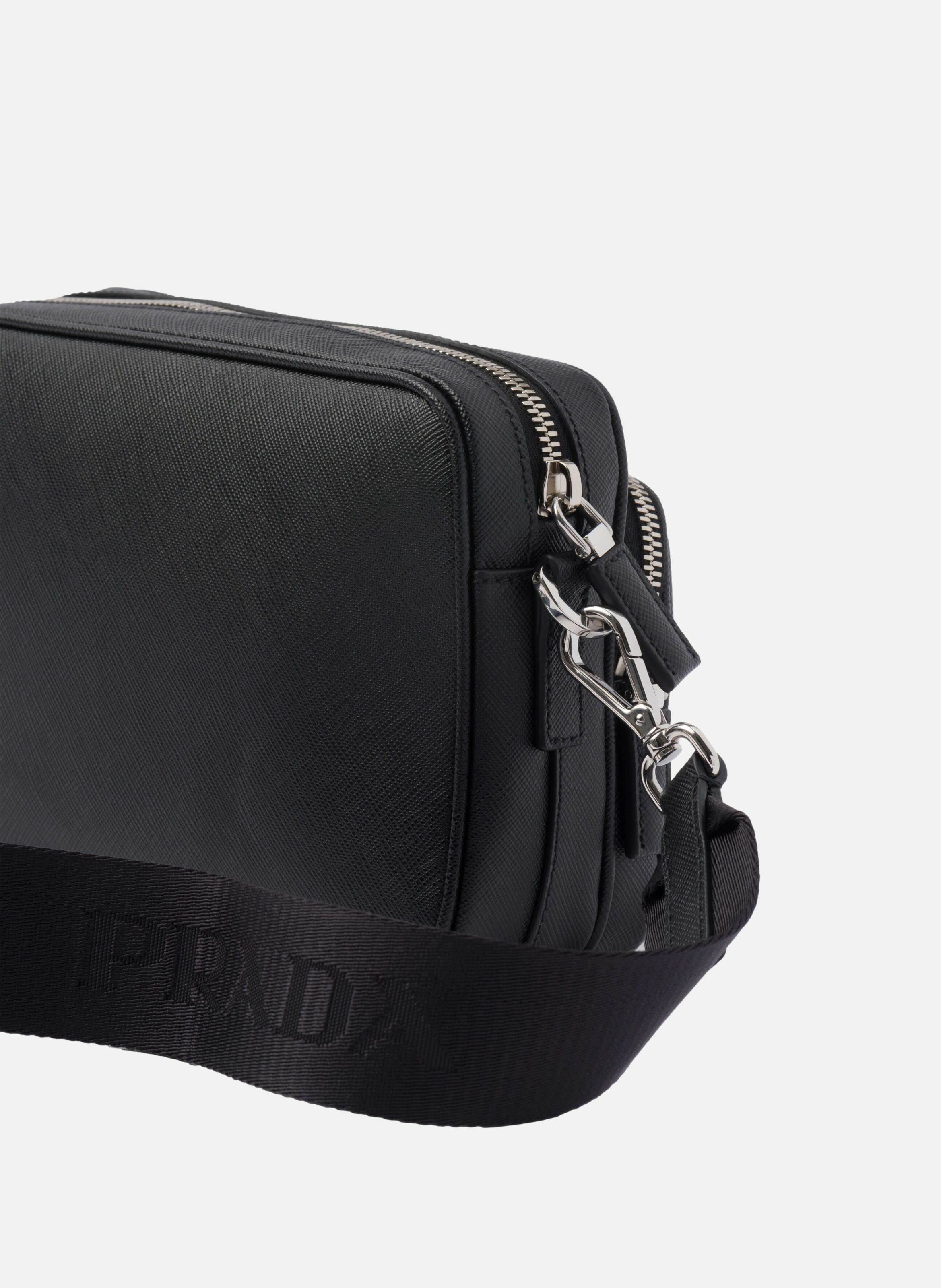 Sac porté épaule en cuir saffiano PRADA Noir
