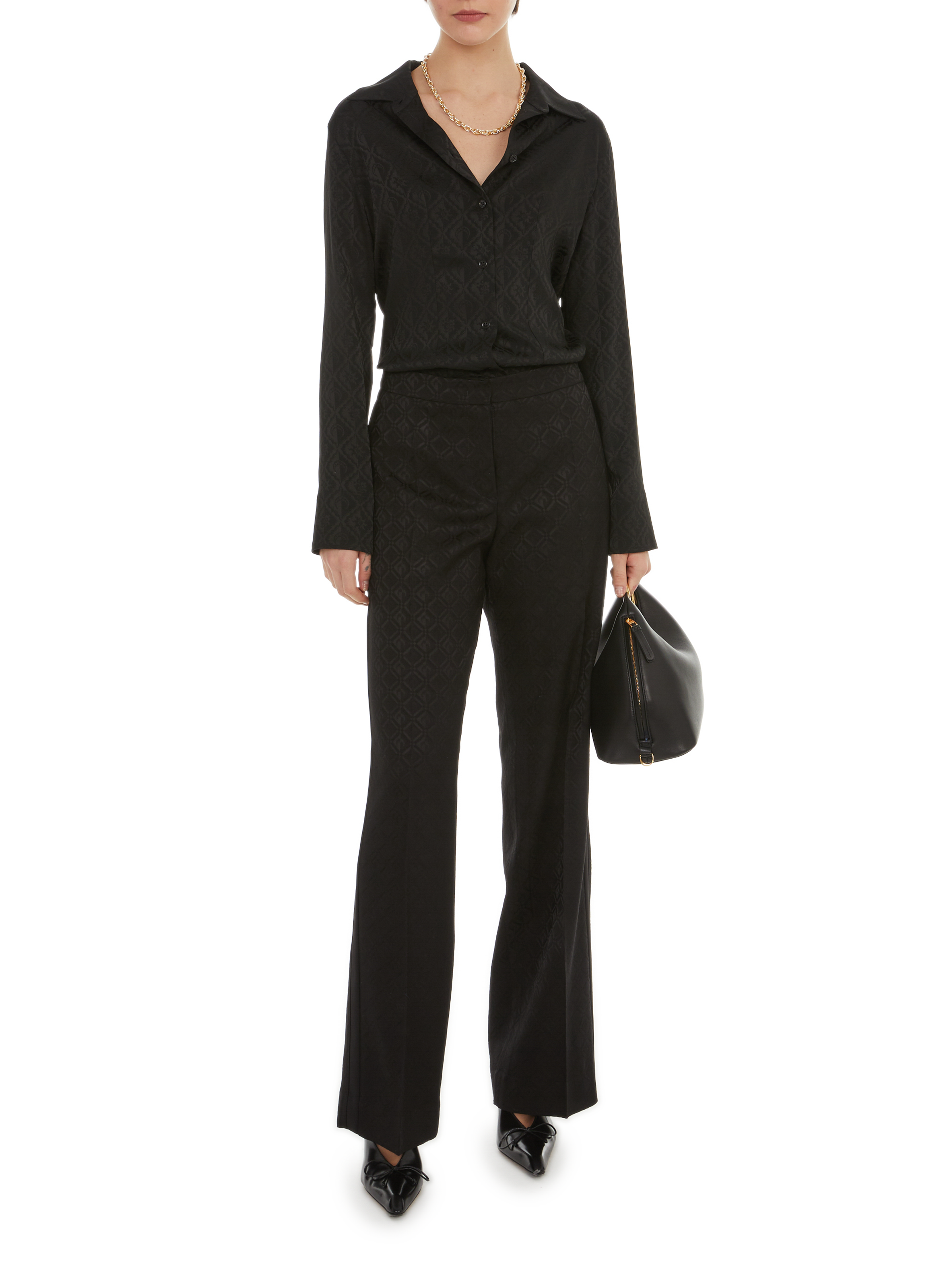 Pantalon droit à imprimé  MARINE SERRE Noir