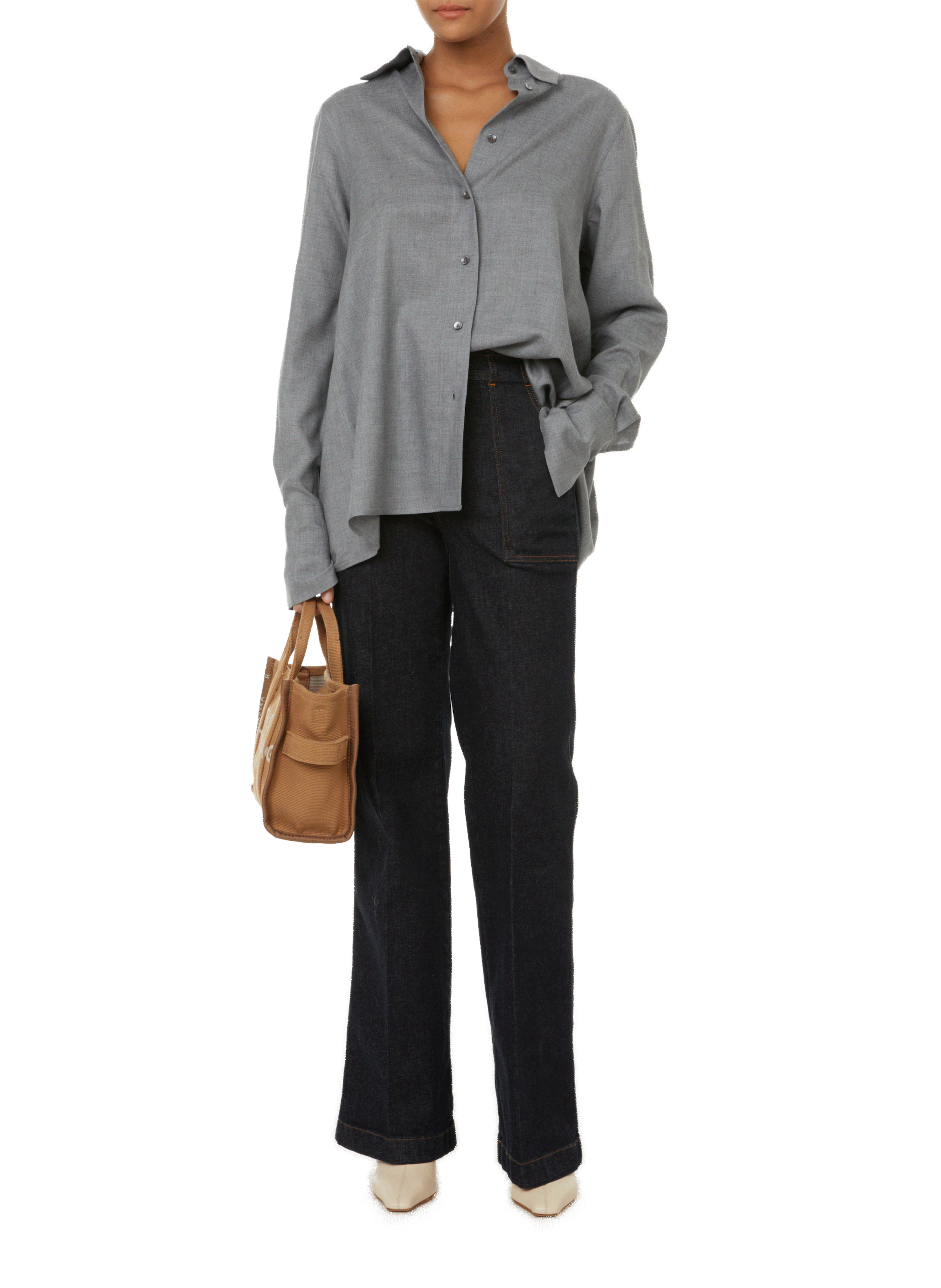 The Tote mini canvas tote bag MARC JACOBS Brown