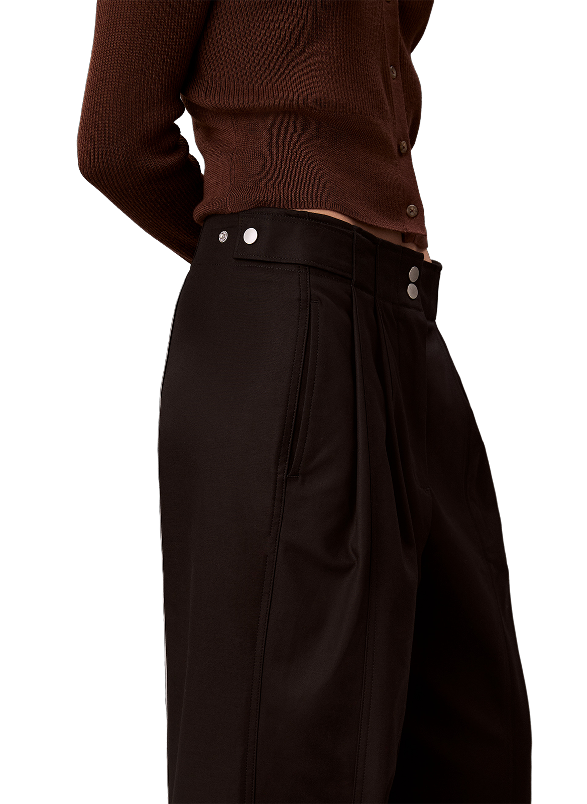 Cotton-blend wide-leg trousers CALVIN KLEIN Black