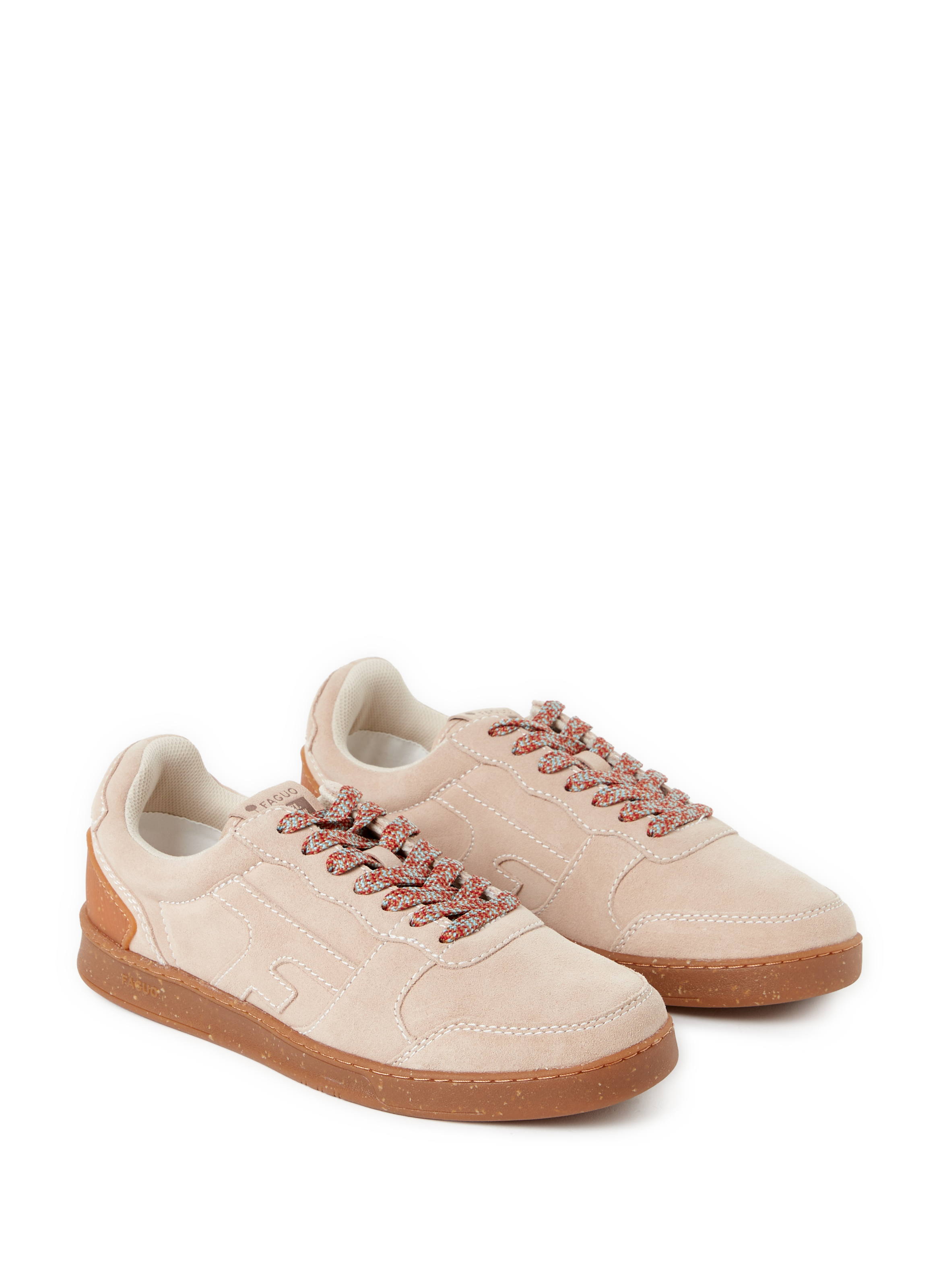 Baskets en cuir mélangé FAGUO Beige