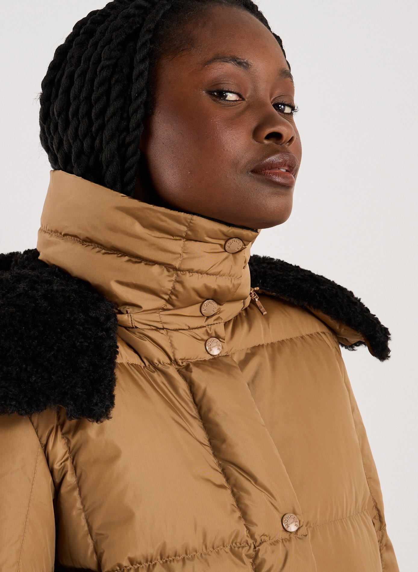 Quilted hooded jacket MONCLER Beige