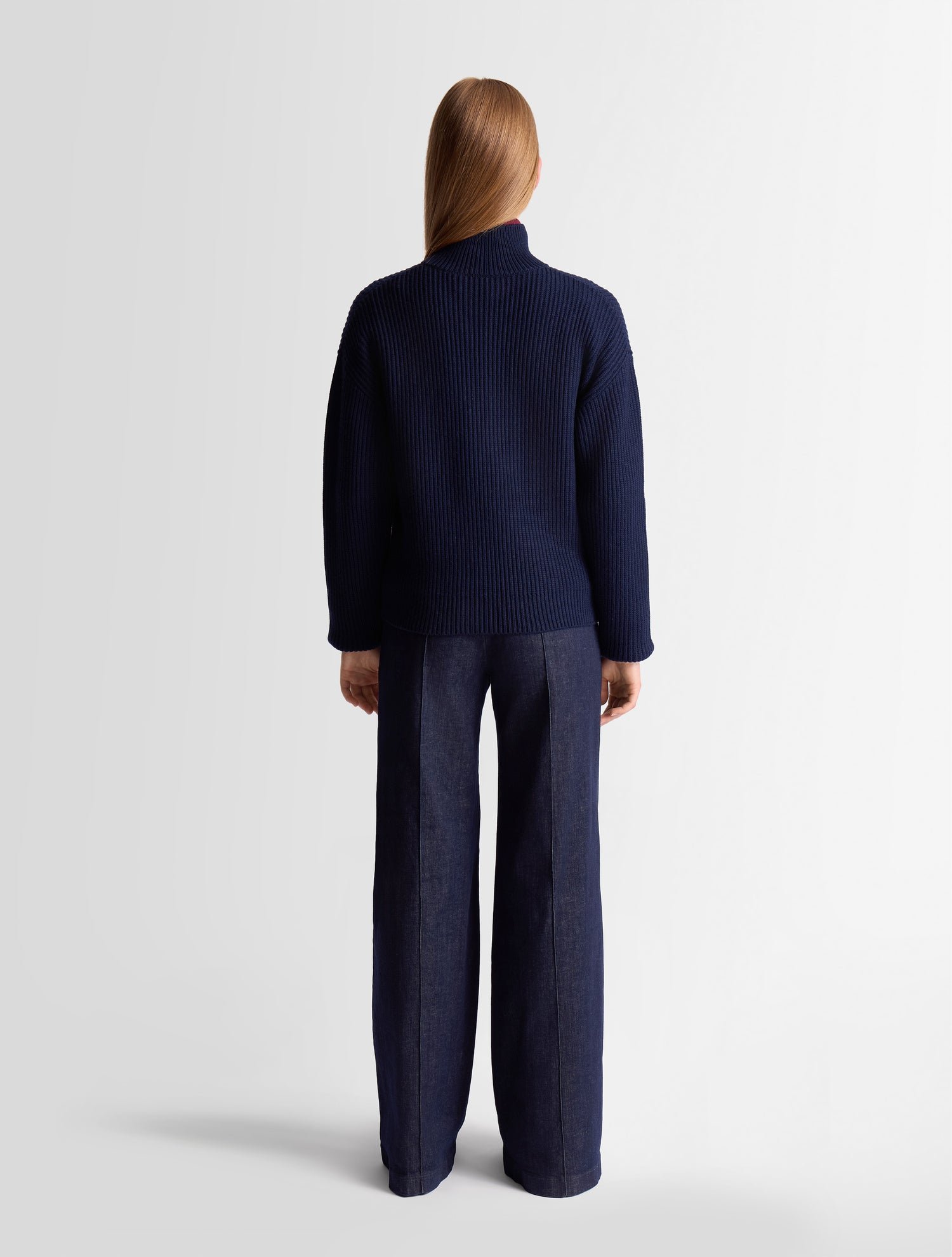 Pull mirala col montant coupe regular FUSALP Bleu