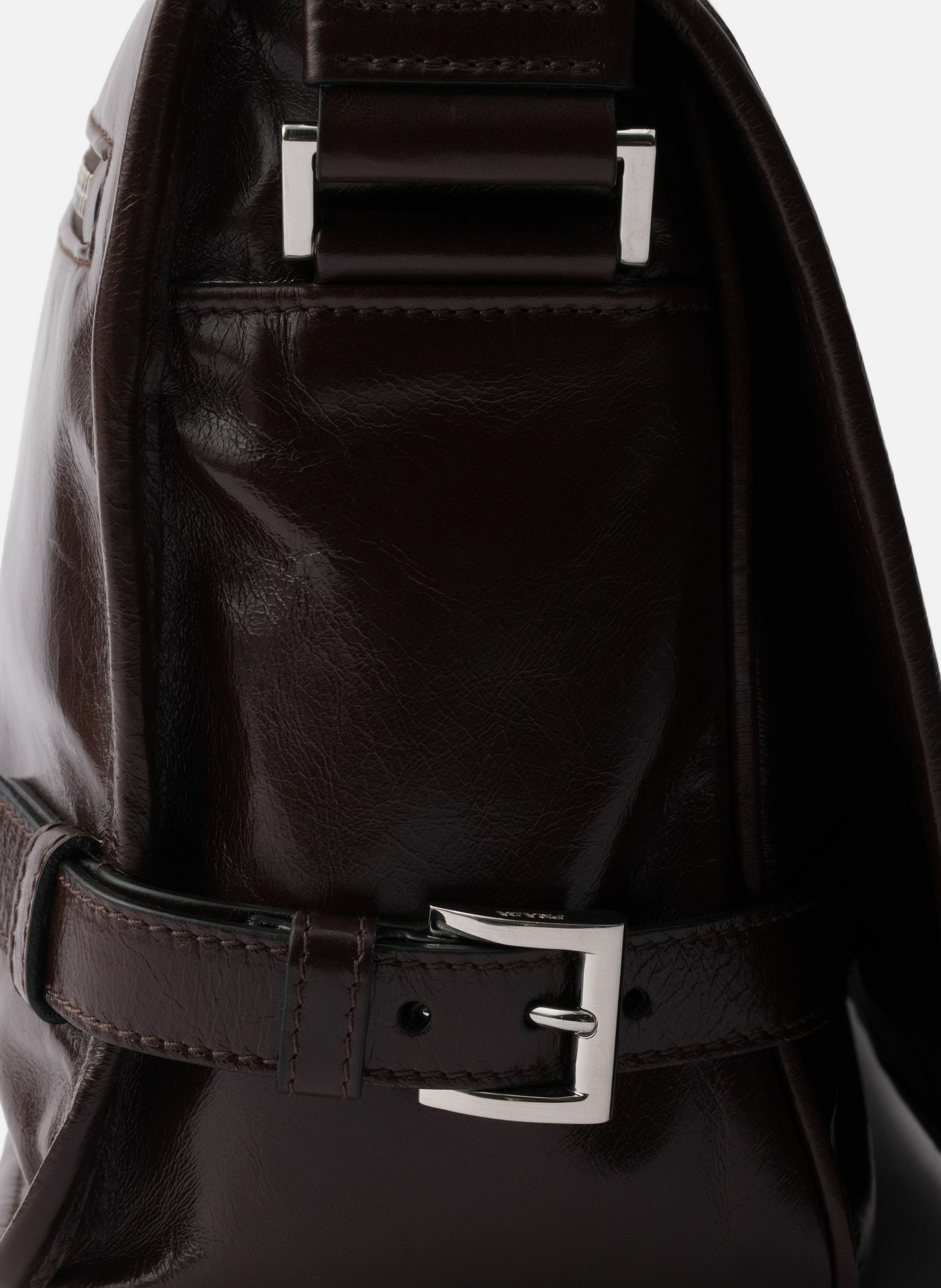 Sac à bandoulière en cuir PRADA Marron