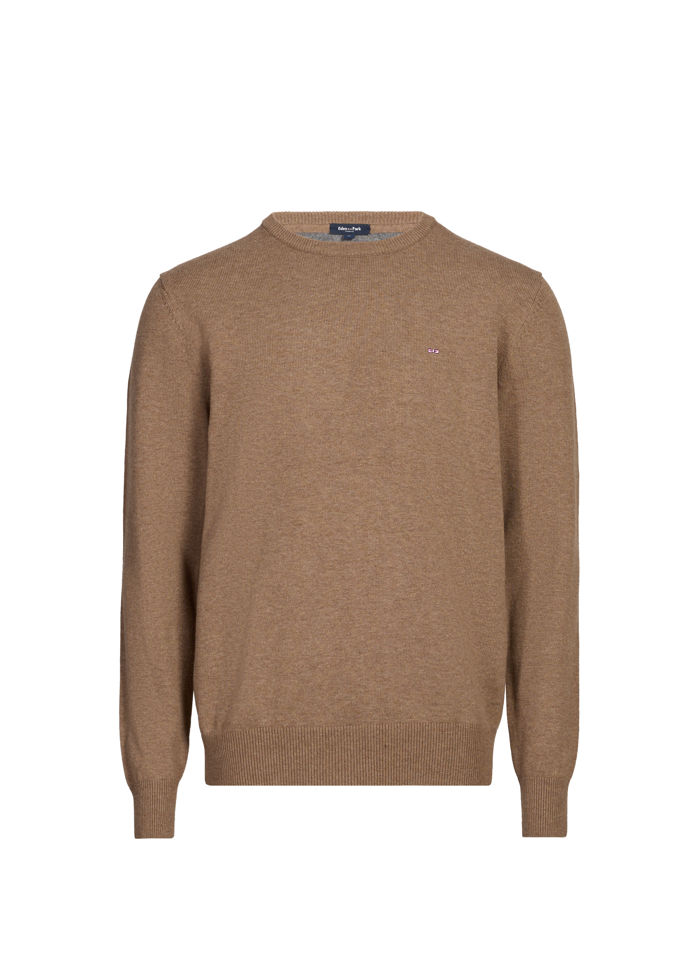 Pull col rond en laine et coton Marron by EDEN PARK EDEN PARK Pull col rond en laine et coton Marron
