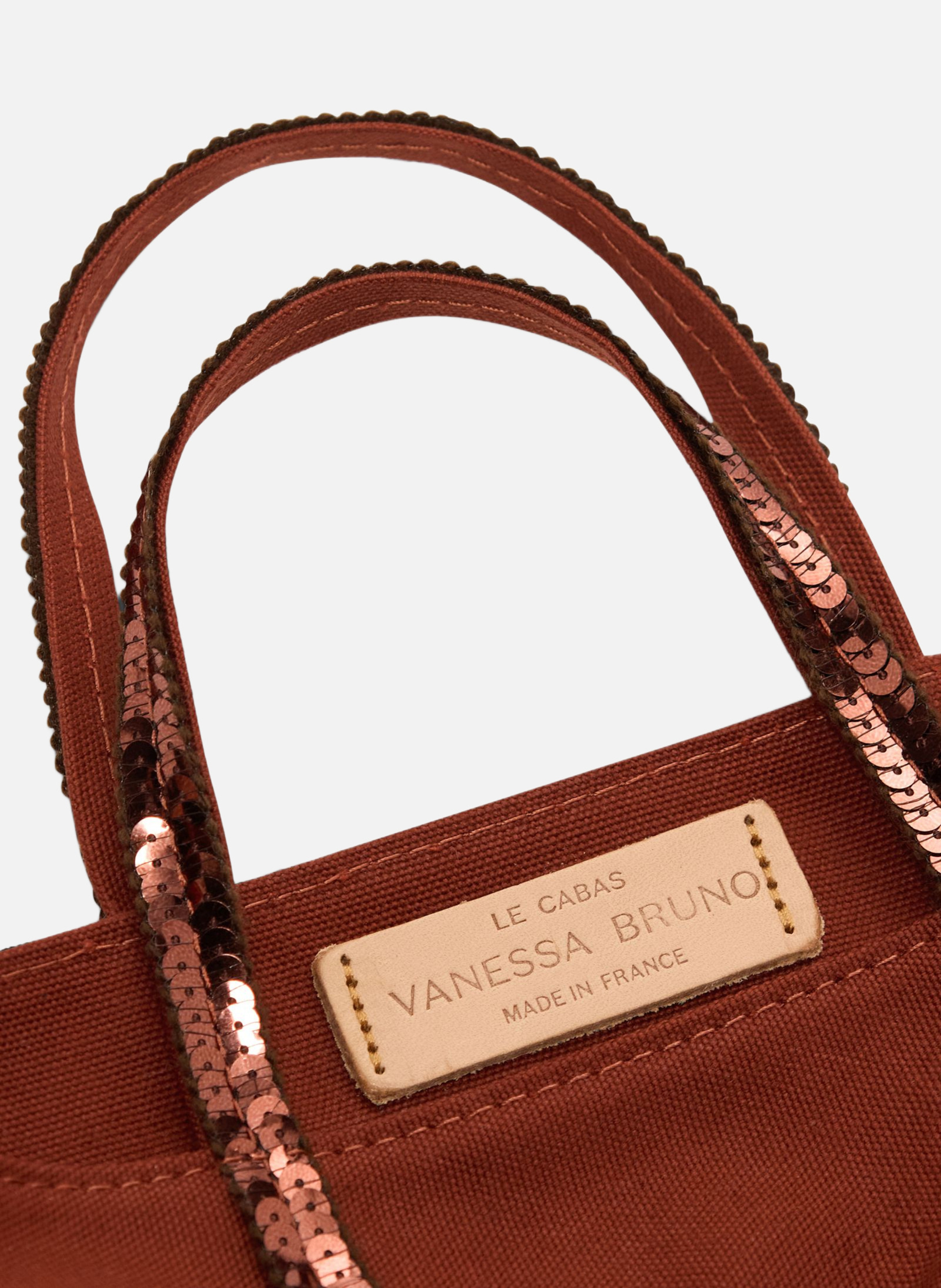 Cabas xs zippé en toile VANESSA BRUNO Marron