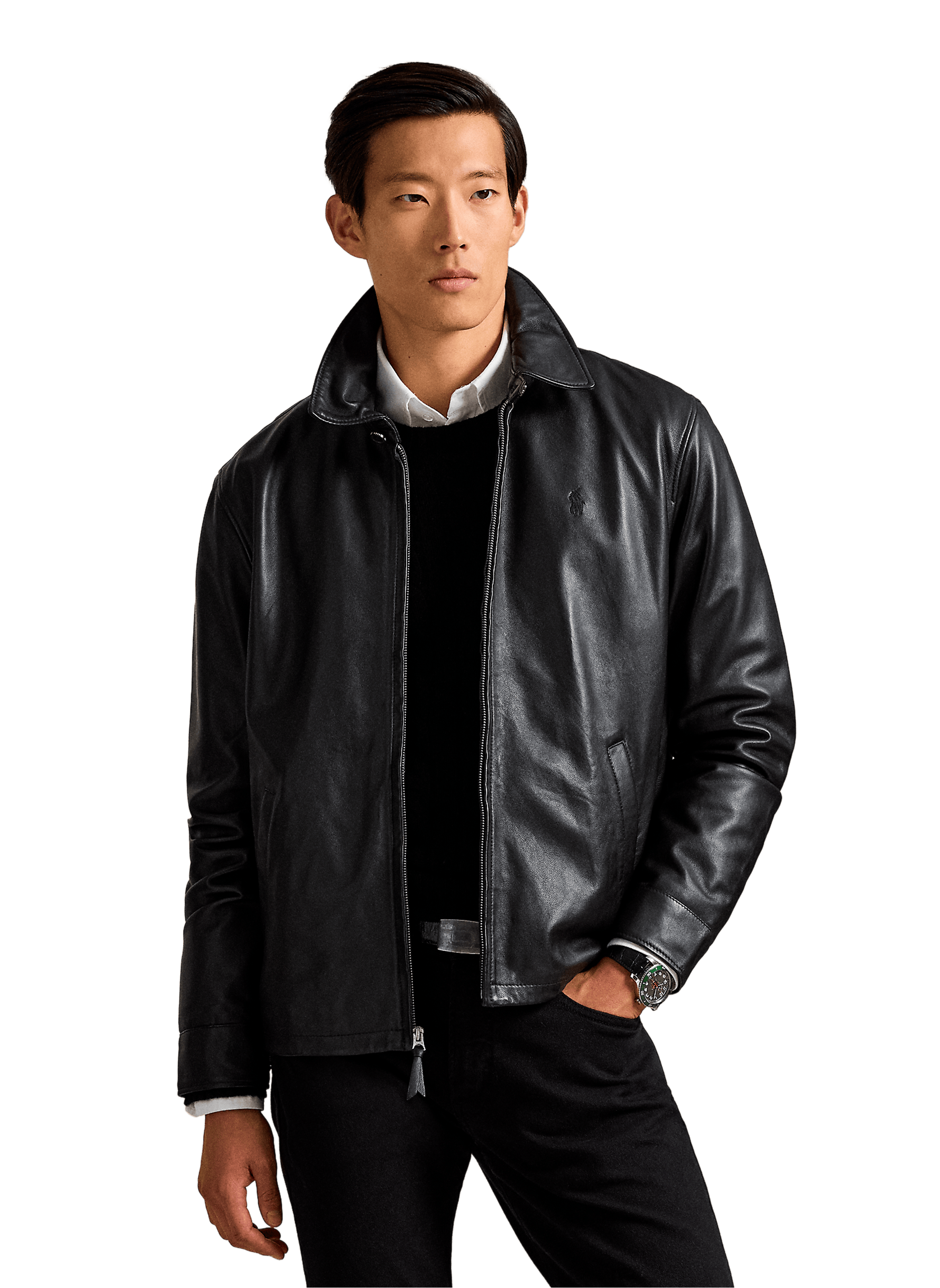 Blouson en cuir POLO RALPH LAUREN Noir