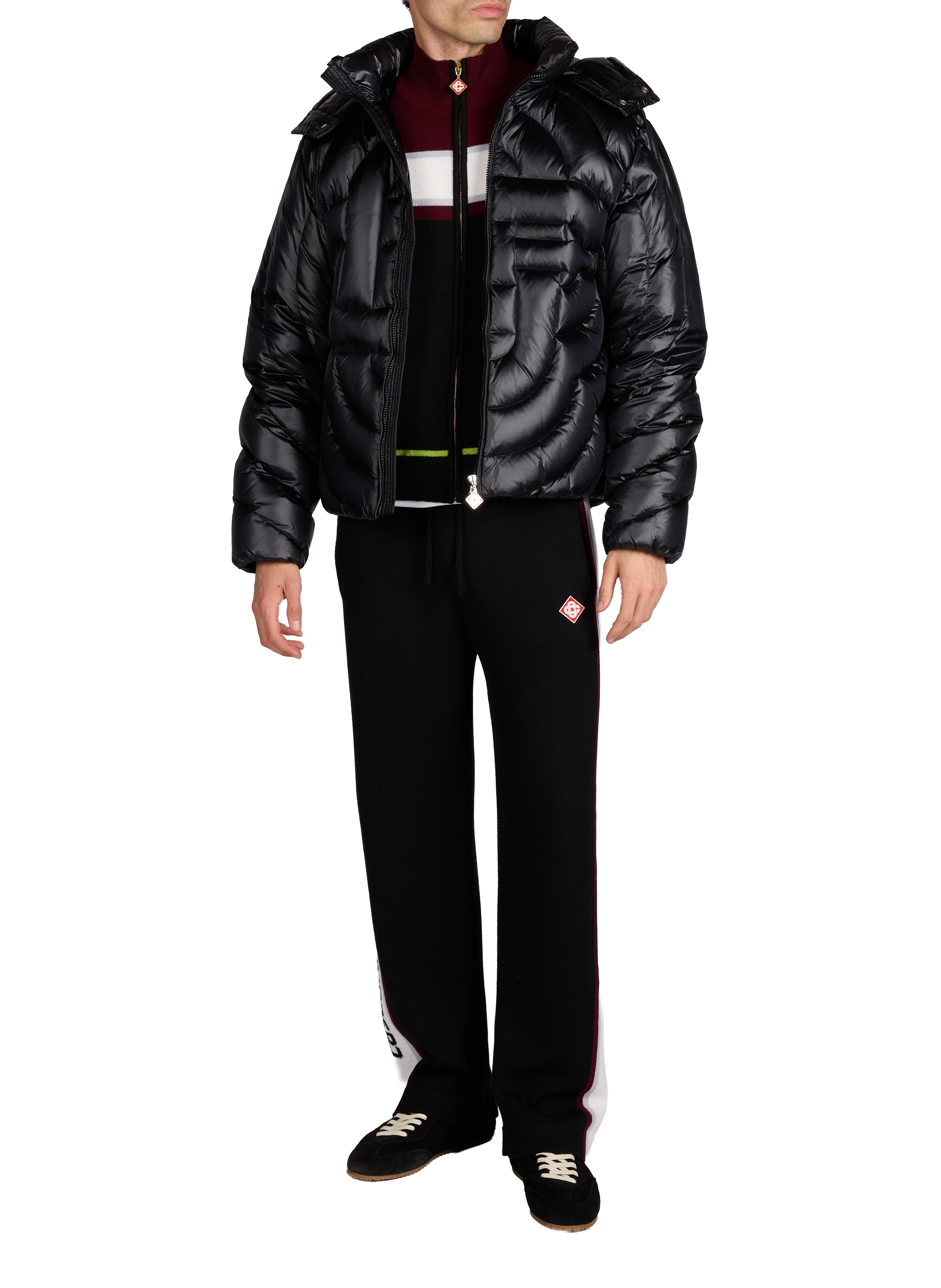 Blouson matelassé à capuche amovible CASABLANCA PARIS Noir