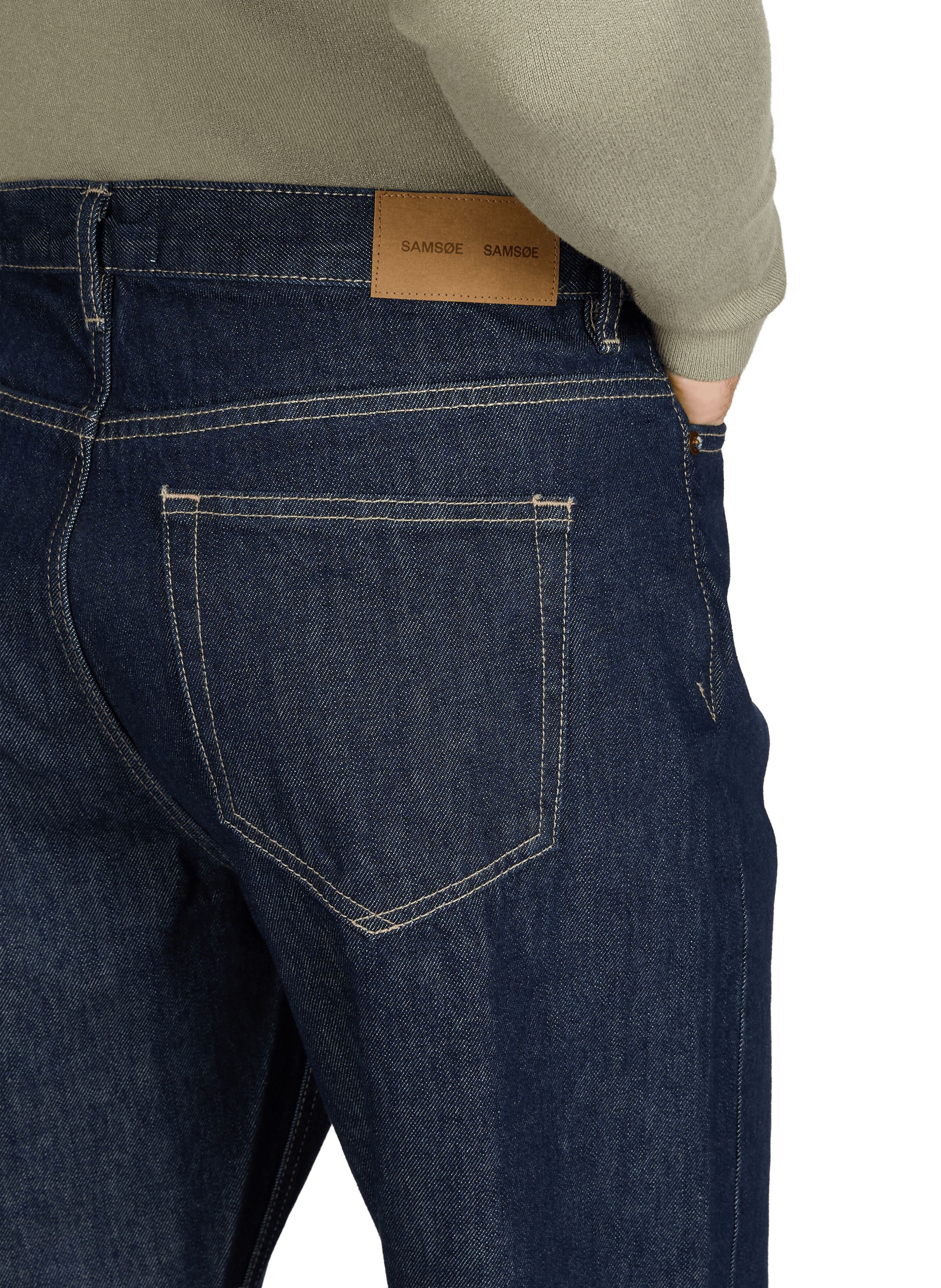 Jeans droit brut en coton biologique SAMSOE SAMSOE Bleu