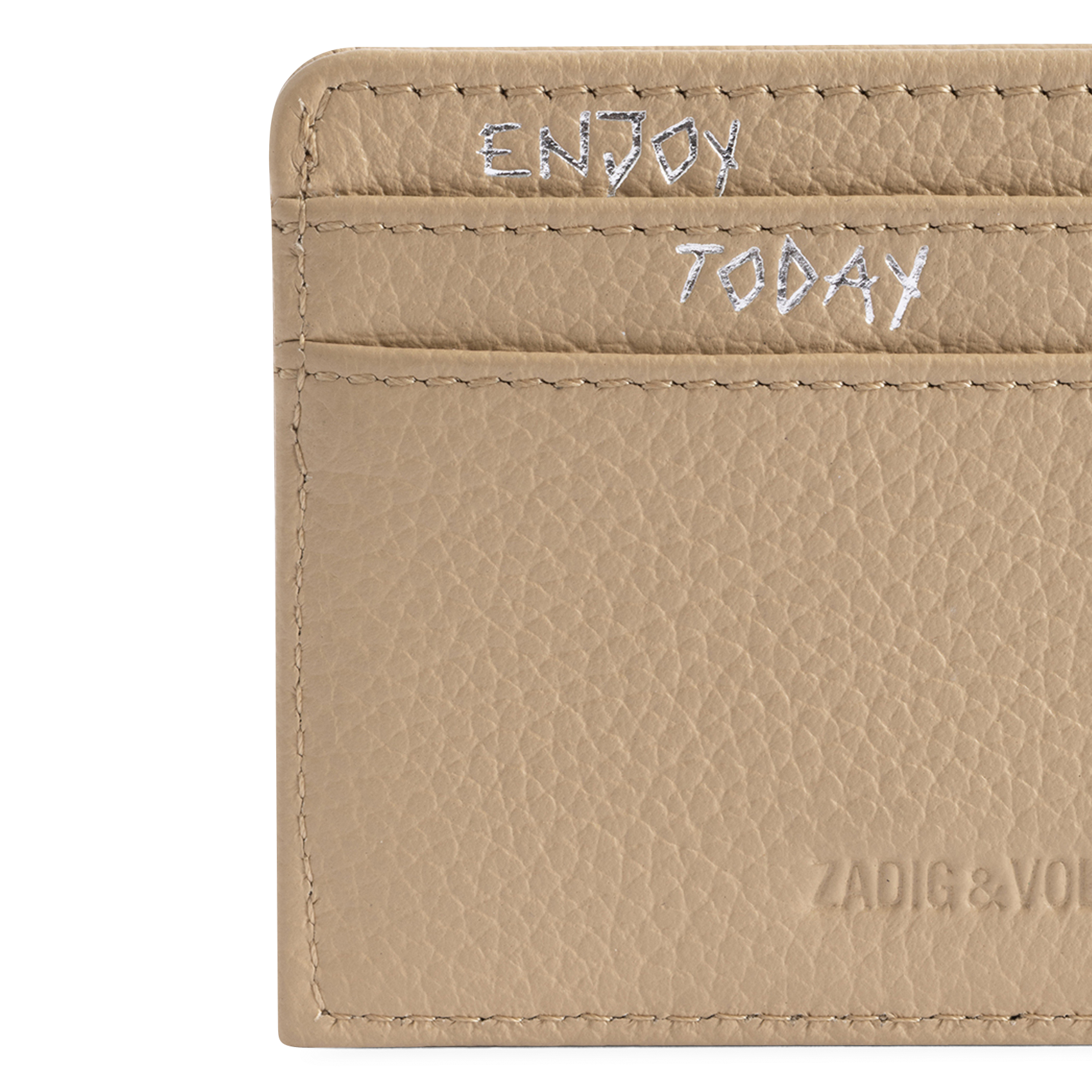 Porte cartes en cuir zv pass ZADIG&VOLTAIRE Beige