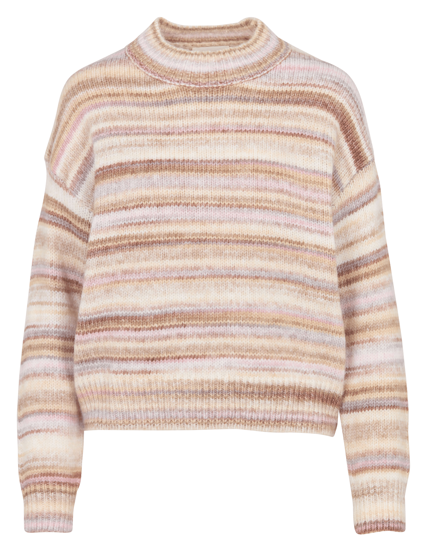 Pull ample col rond à rayures stanislas MAISON 123 Beige