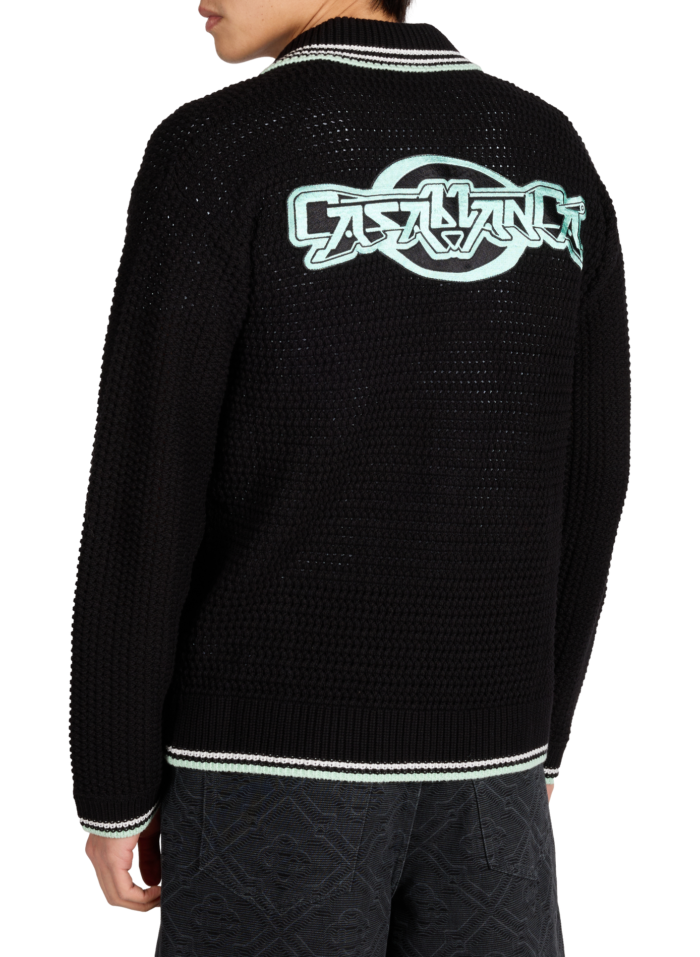 Surchemise en crochet de coton brodé CASABLANCA PARIS Noir