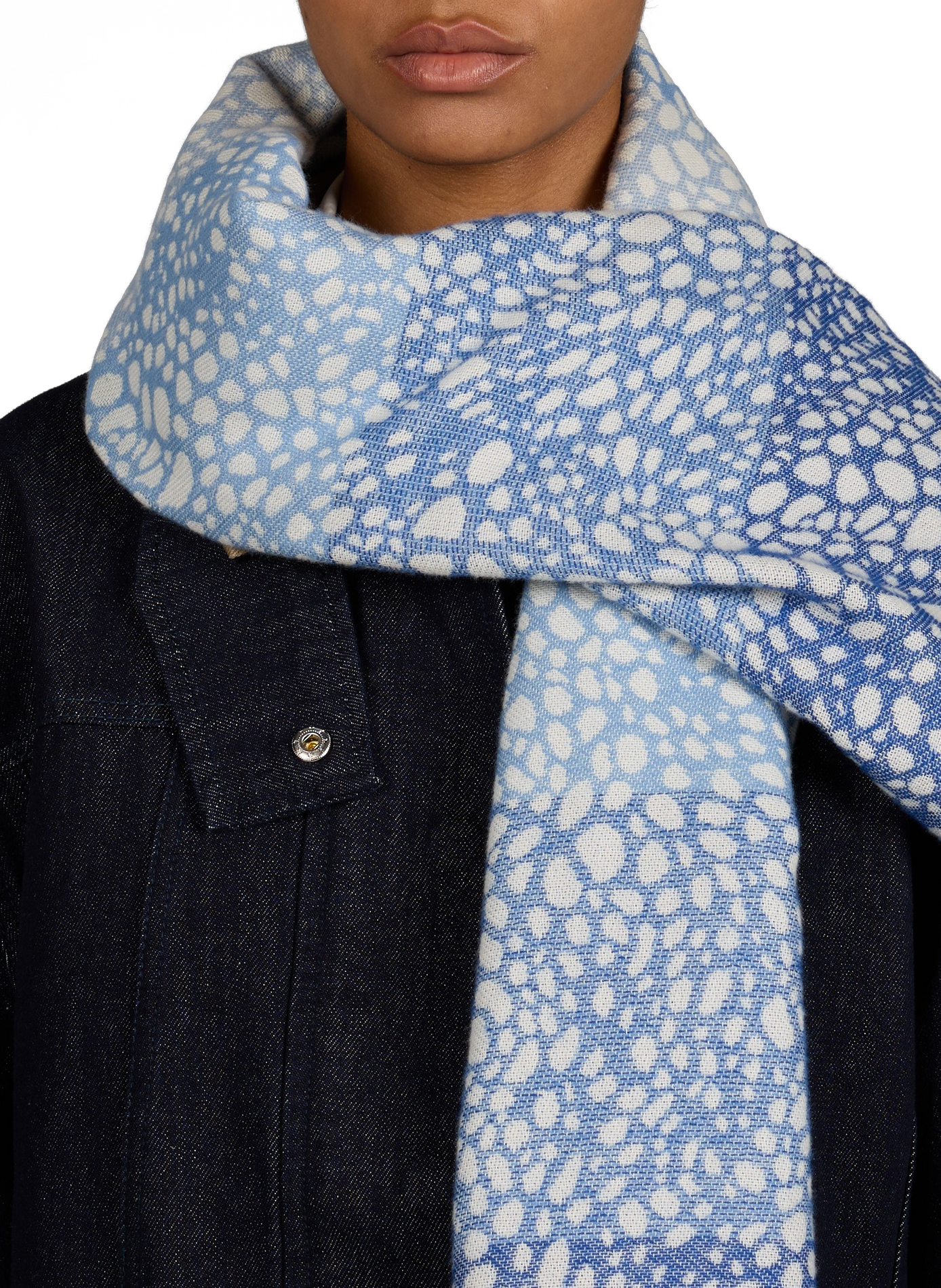 Echarpe Daim en coton AU PRINTEMPS PARIS Bleu