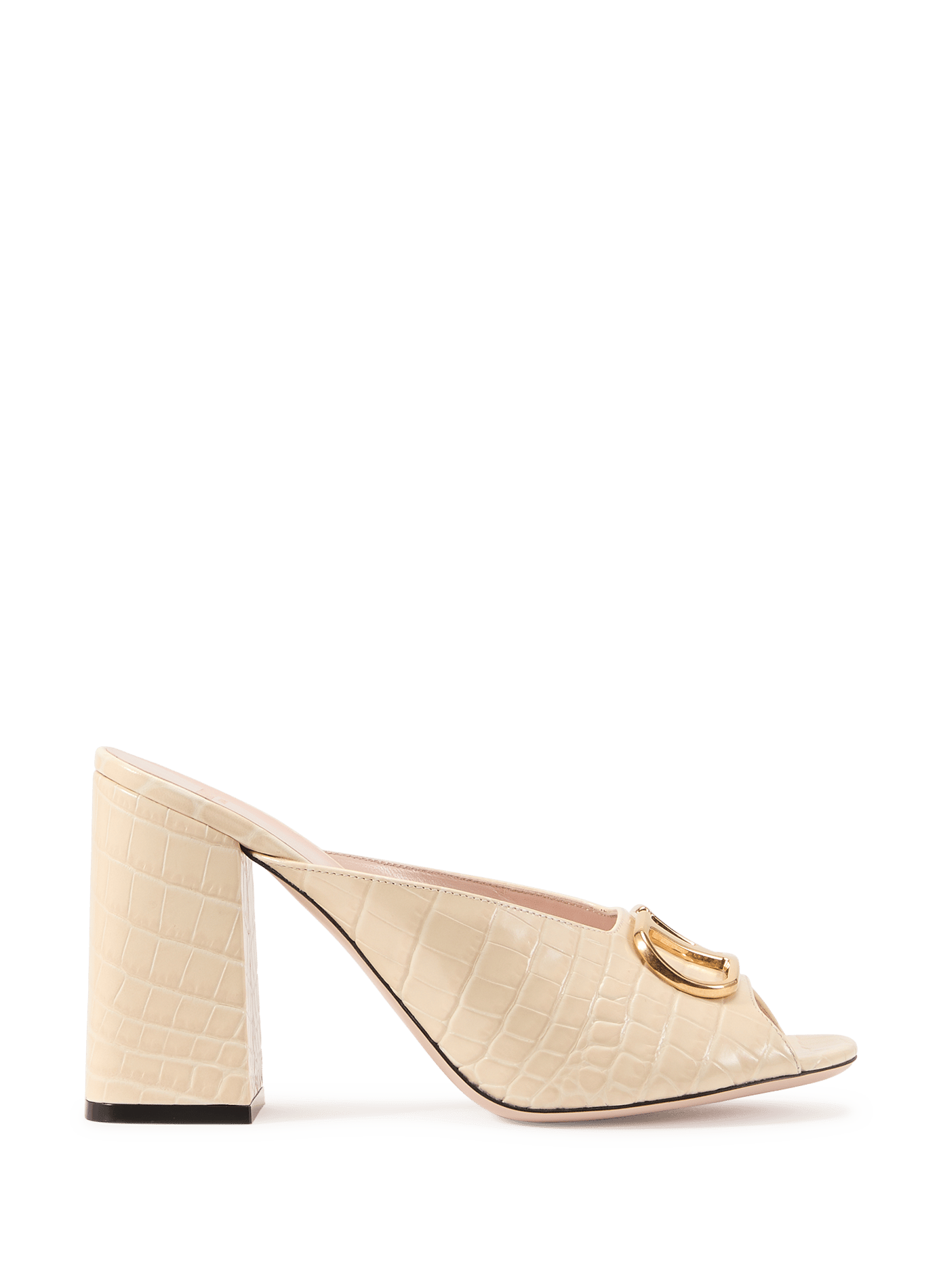 Mules en cuir croco VALENTINO Blanc