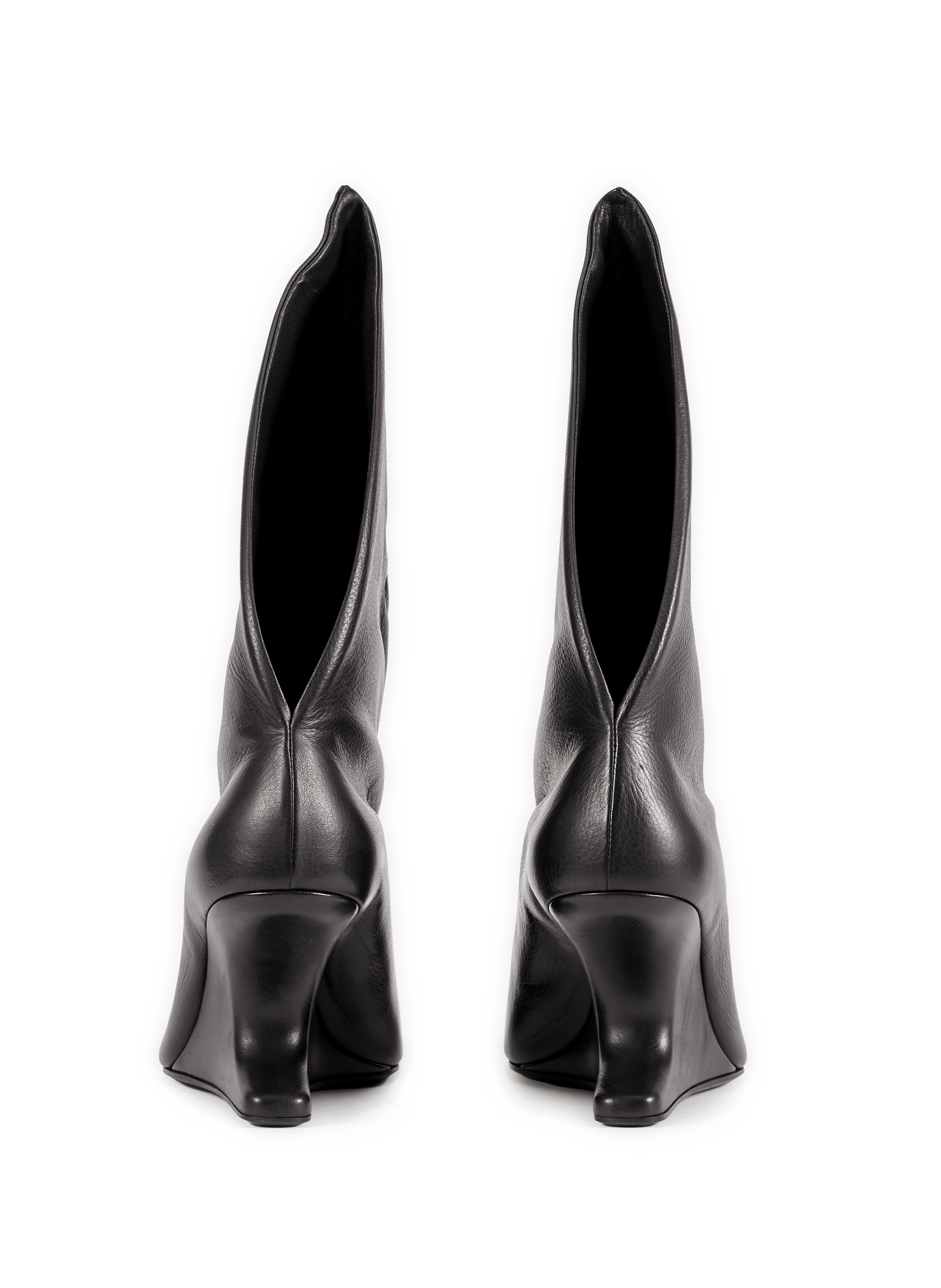 Sandales à talon en cuir grainé RICK OWENS Black