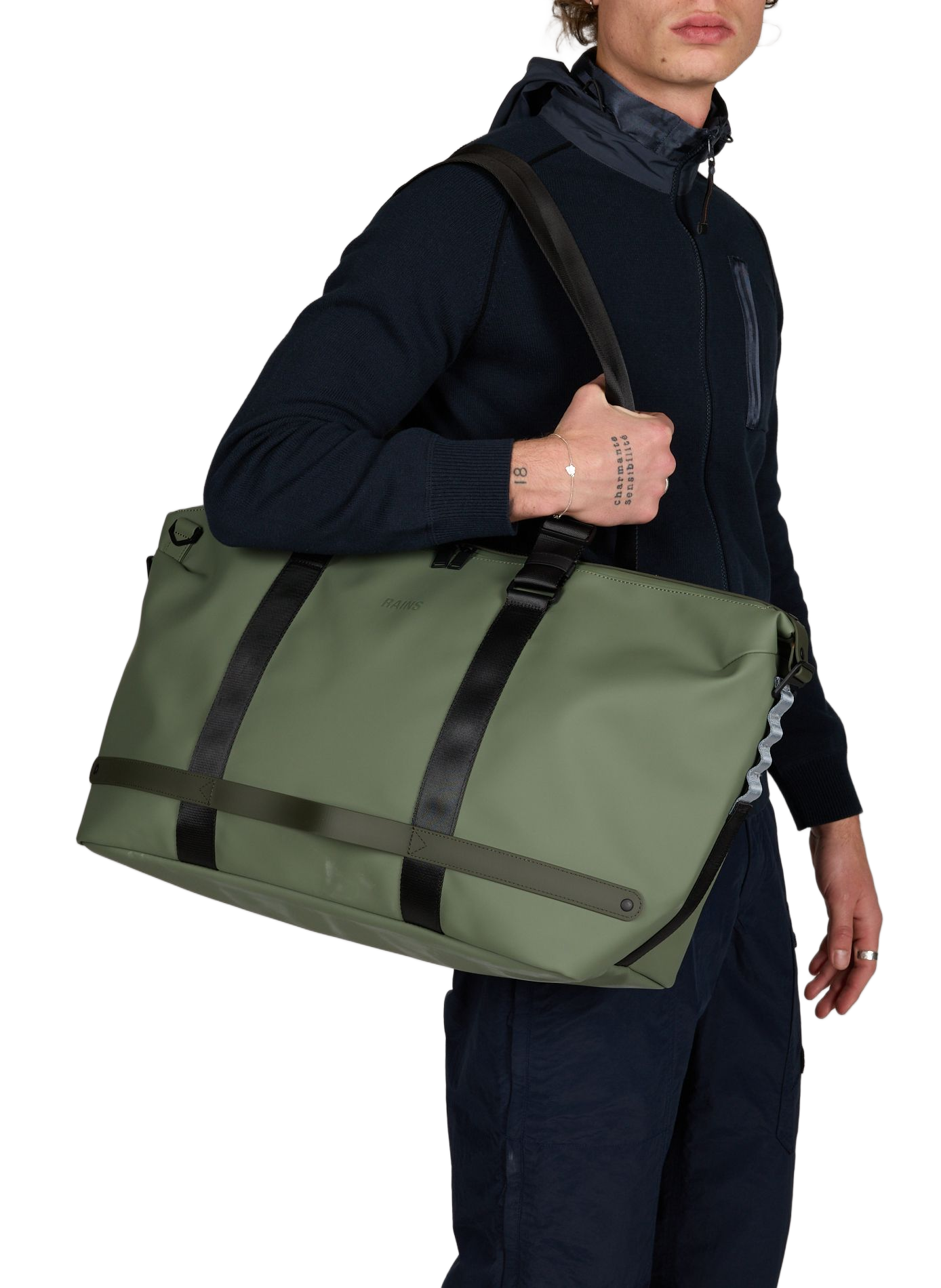 Waterproof OTG weekend bag RAINS Green